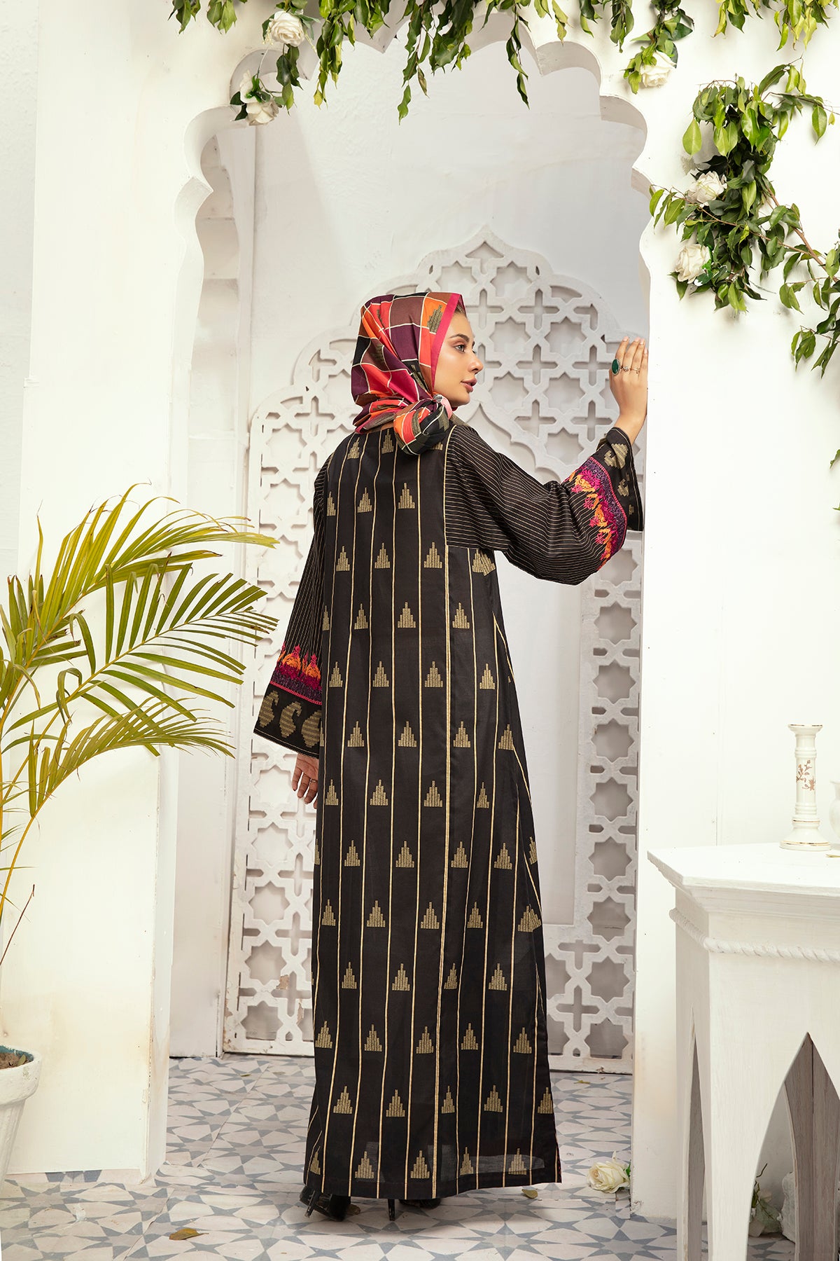 DE20-18 Printed Stitched Fustaan  1PC