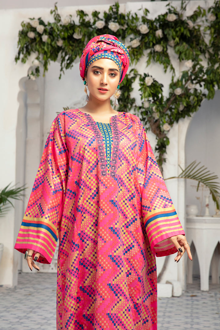 DE20-26 Printed Embroidered Stitched Jalabiya – 1PC - Nishat Linen UAE