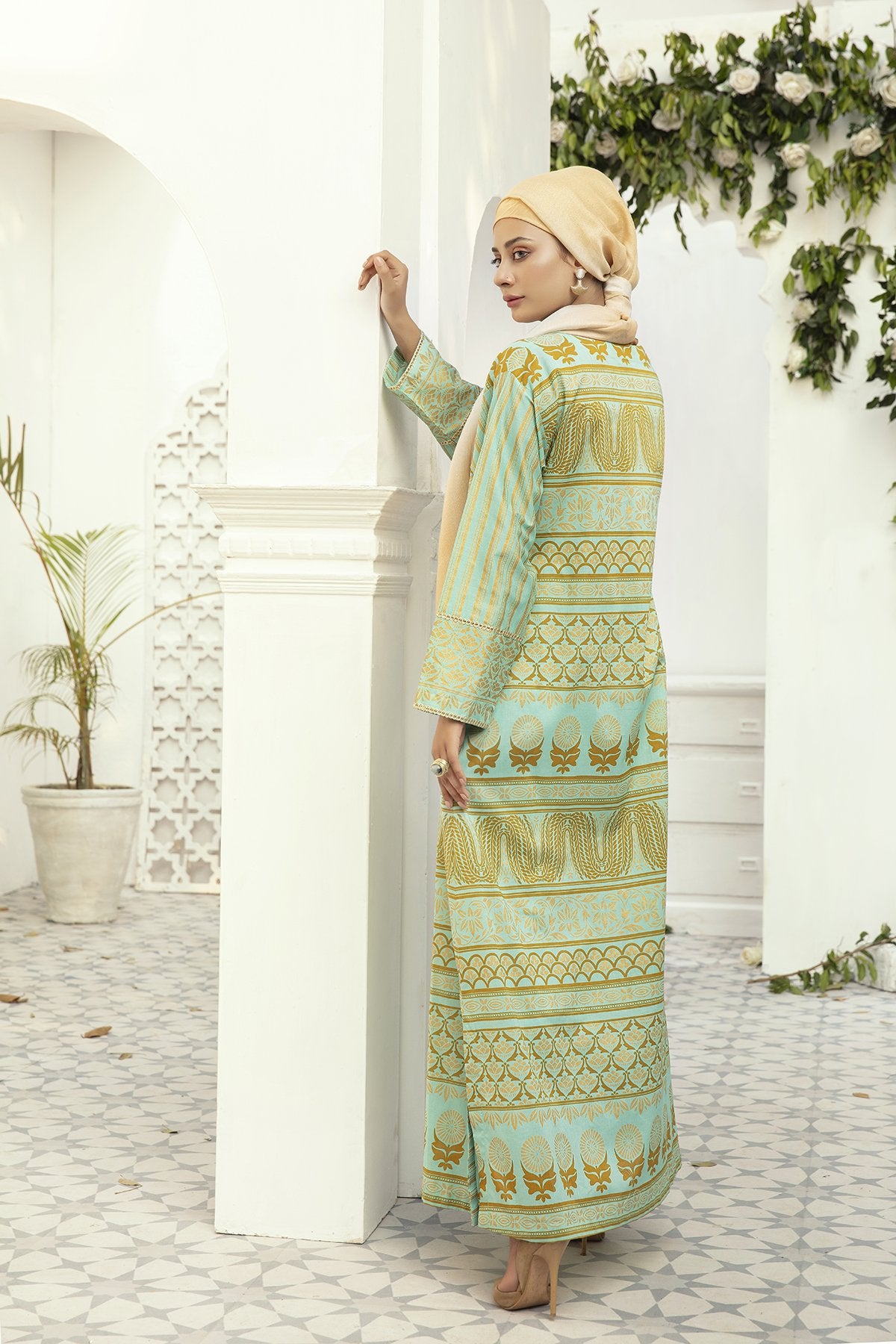 DE20-27 Printed Stitched Fustaan  1PC