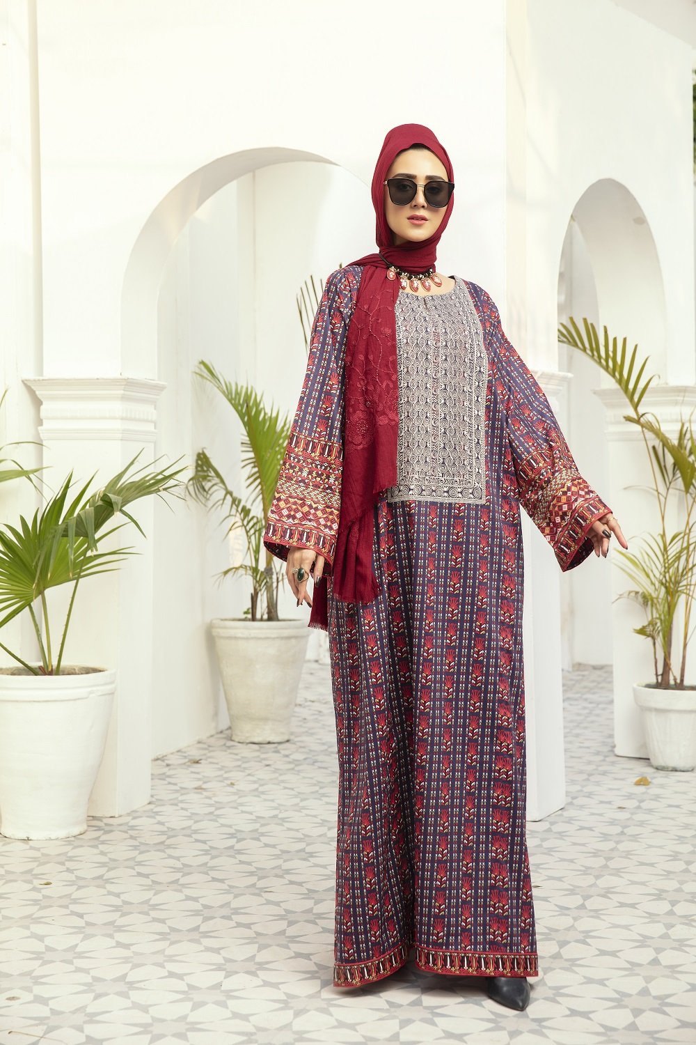 DE20-29 Printed Embroidered Stitched Fustaan  1PC
