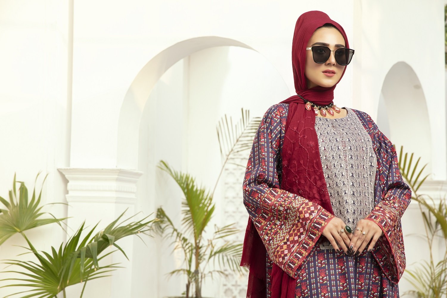 DE20-29 Printed Embroidered Stitched Fustaan  1PC