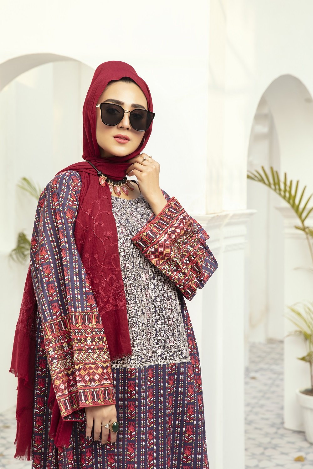 DE20-29 Printed Embroidered Stitched Fustaan  1PC