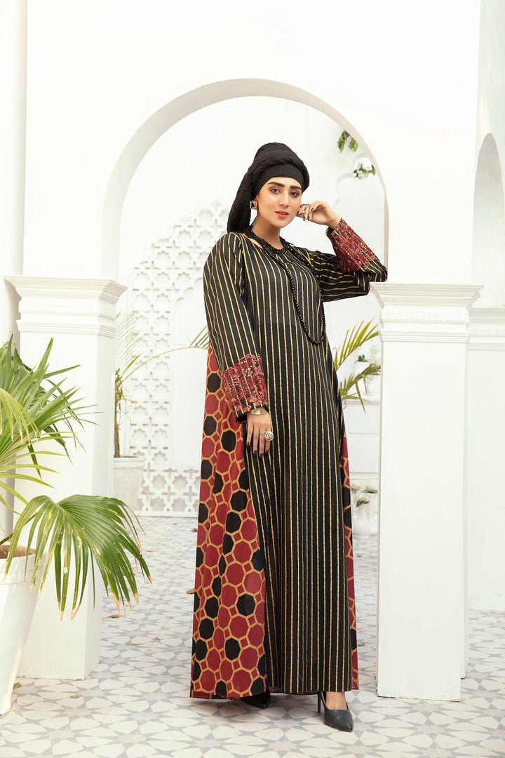 DE20-30 Printed Stitched Jalabiya – 1PC - Nishat Linen UAE
