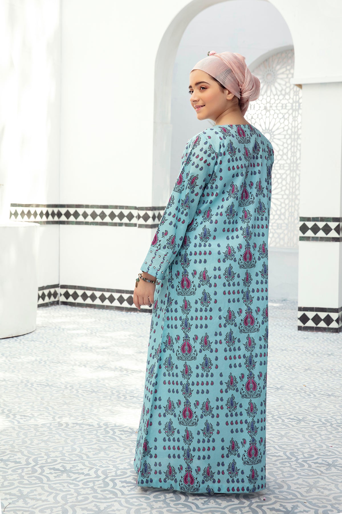 DE21-10-Mix & Match Pearl Detailing Stitched Fustaan-1PC