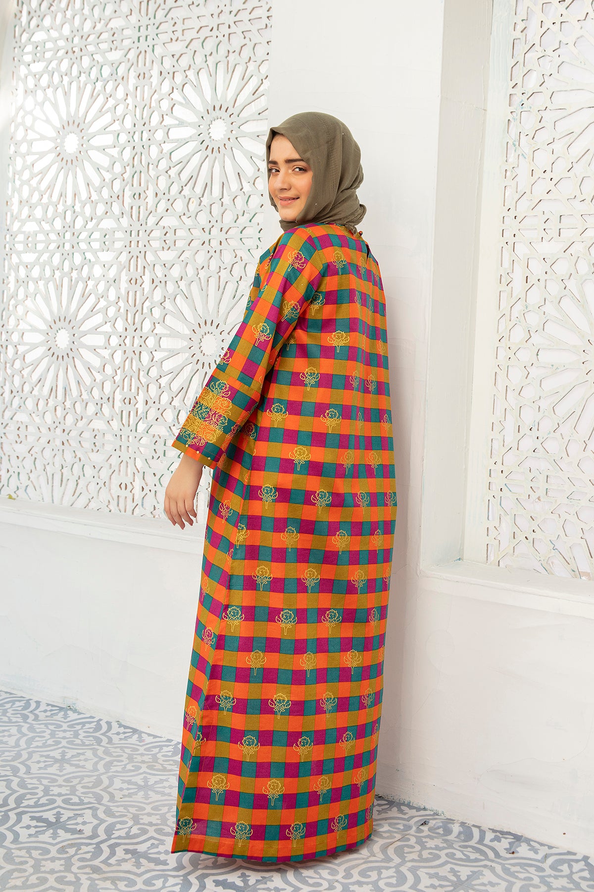 DE21-22-Basic Embroidered with Adda Embellished Kids Fustaan-1PC