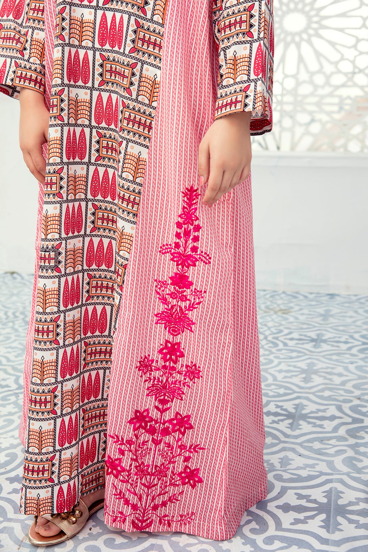 DE21-25 Embroidered Mix & Match Stitched Fustaan-1PC