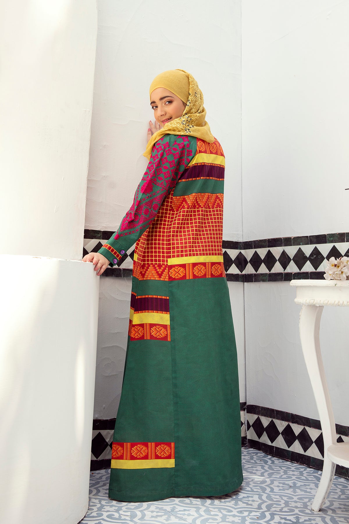 DE21-35 Paneled Stitched Fustaan-1PC