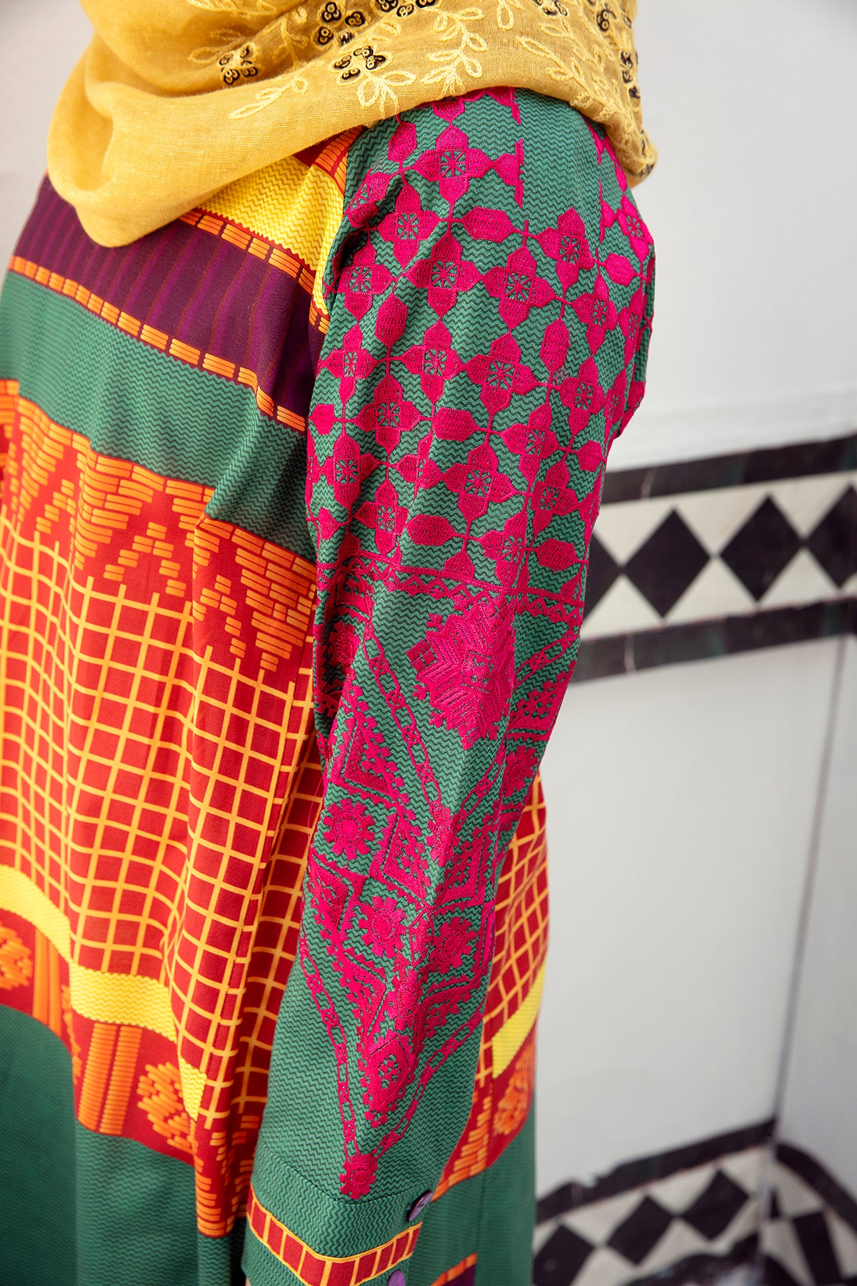 DE21-35 Paneled Stitched Fustaan-1PC