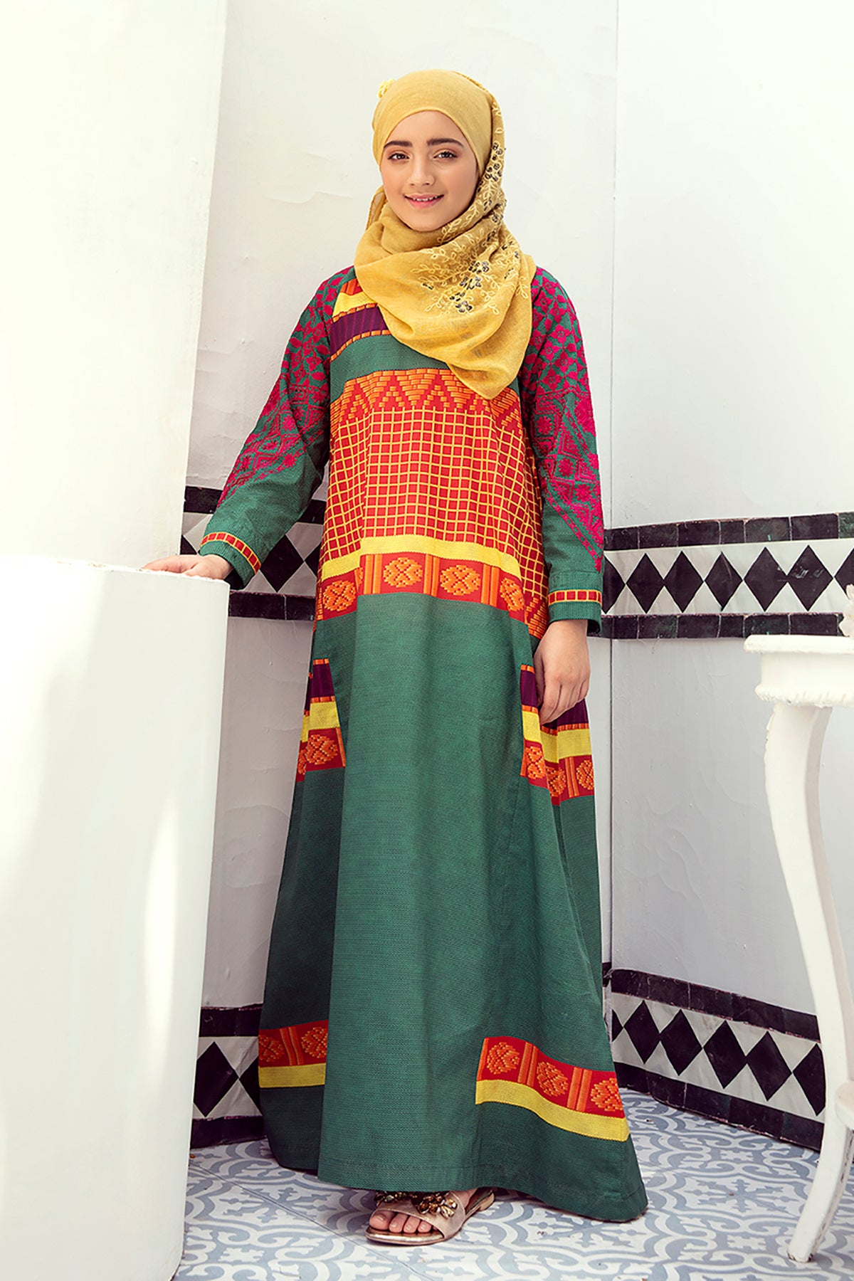 DE21-35 Paneled Stitched Fustaan-1PC