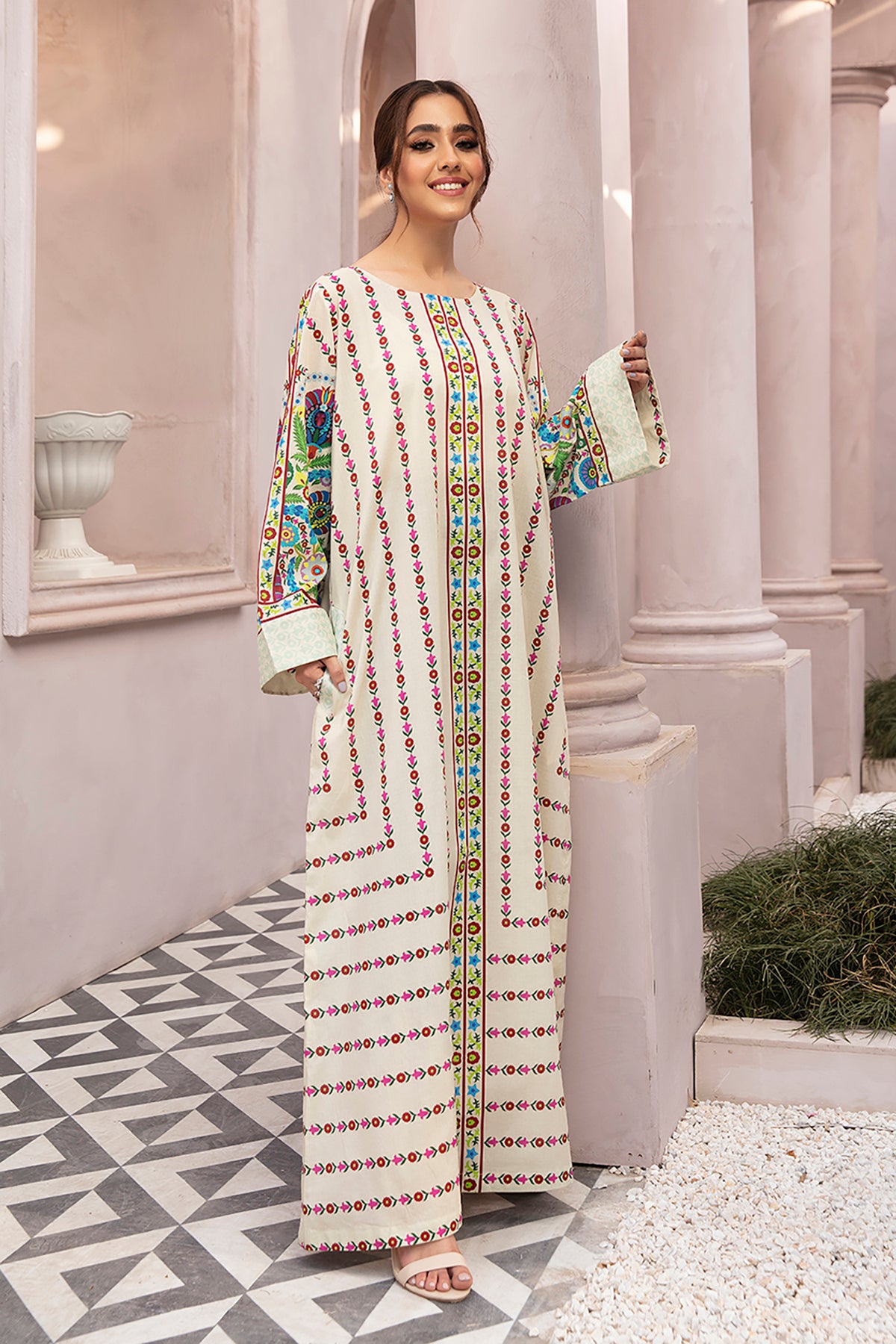 DE22-01-Printed Long Fustaan 1PC