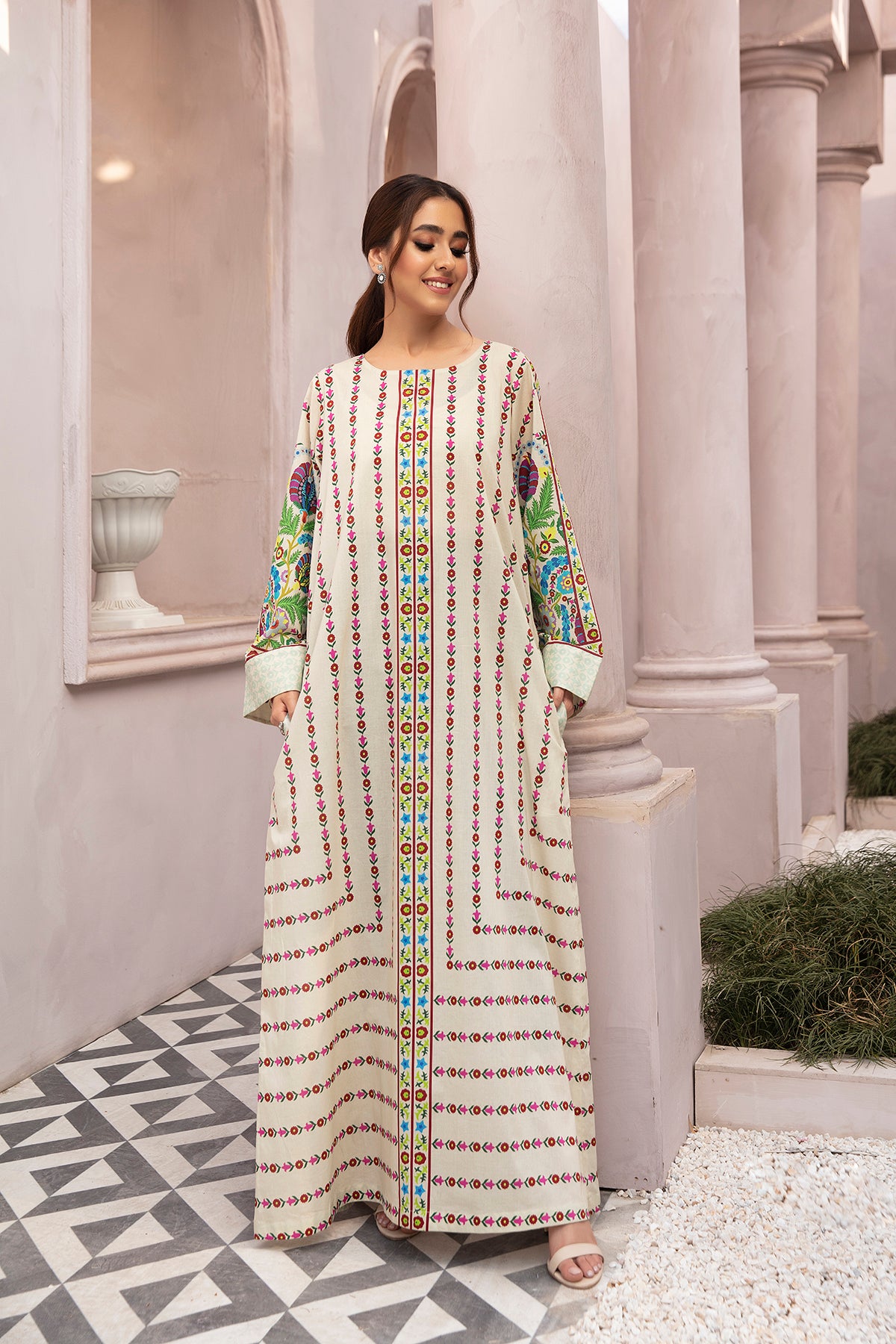 DE22-01-Printed Long Fustaan 1PC