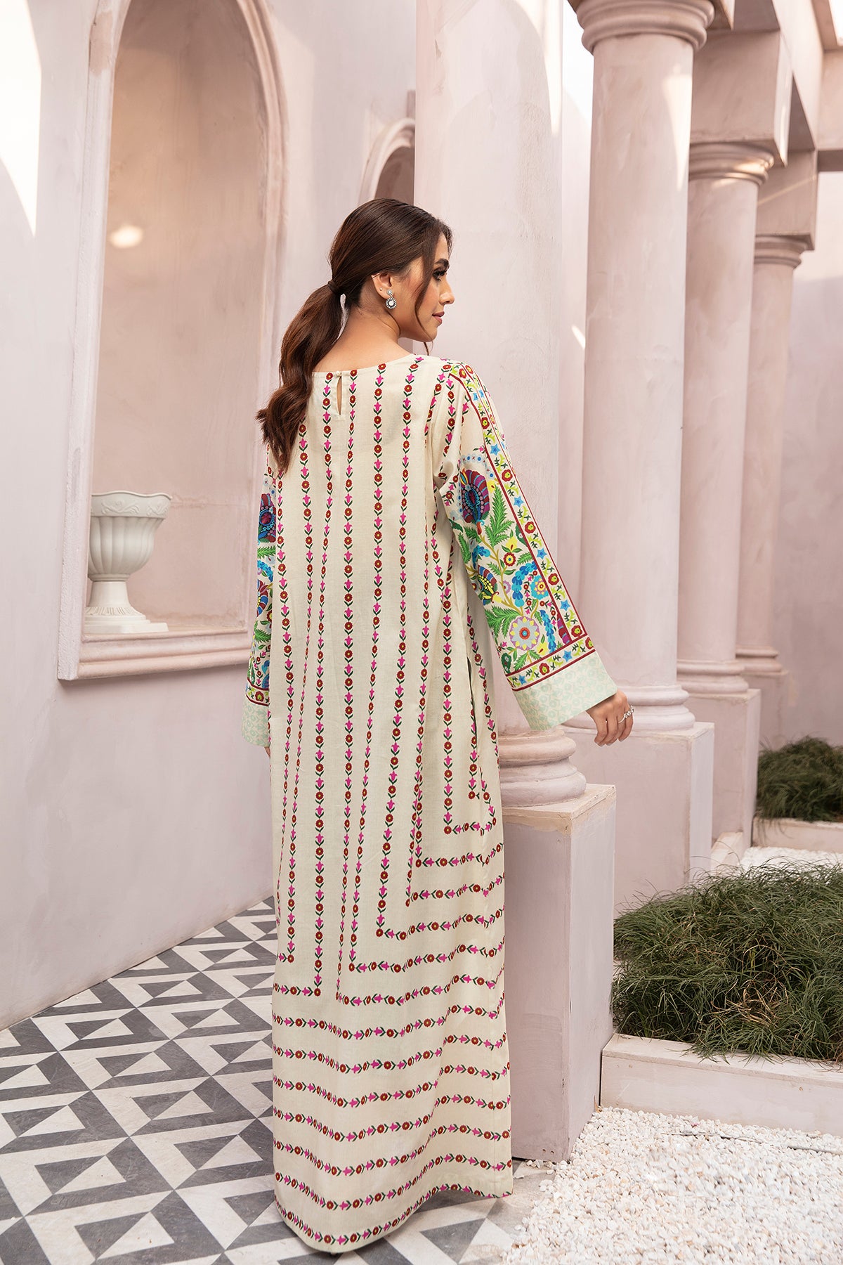 DE22-01-Printed Long Fustaan 1PC