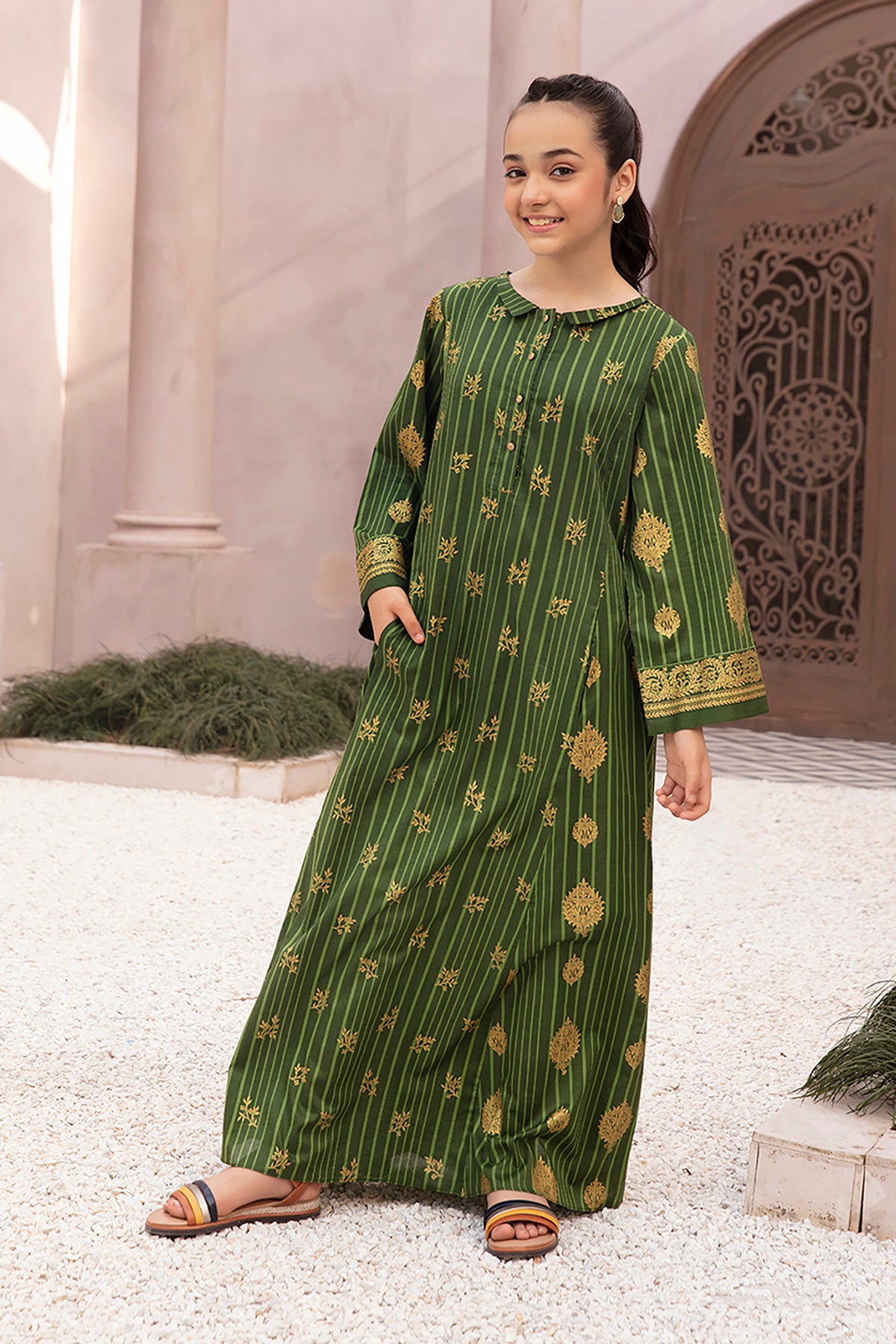 DE22-25-Printed Long Fustaan 1PC