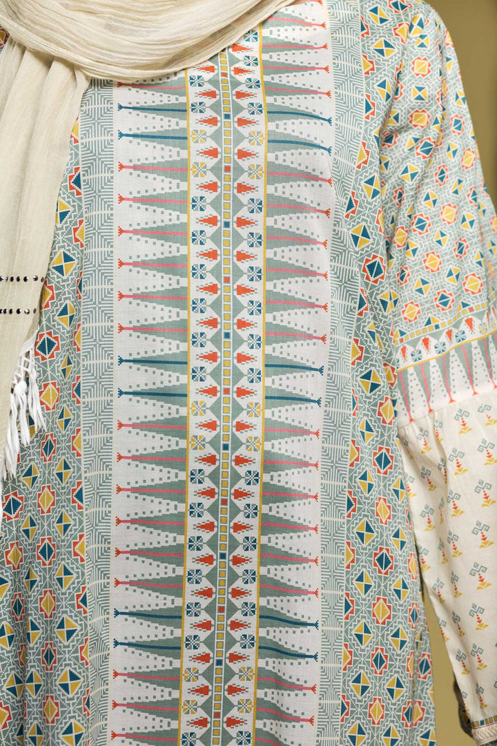 DS20-04 Printed Stitched Jalabiya – 1PC - Nishat Linen UAE