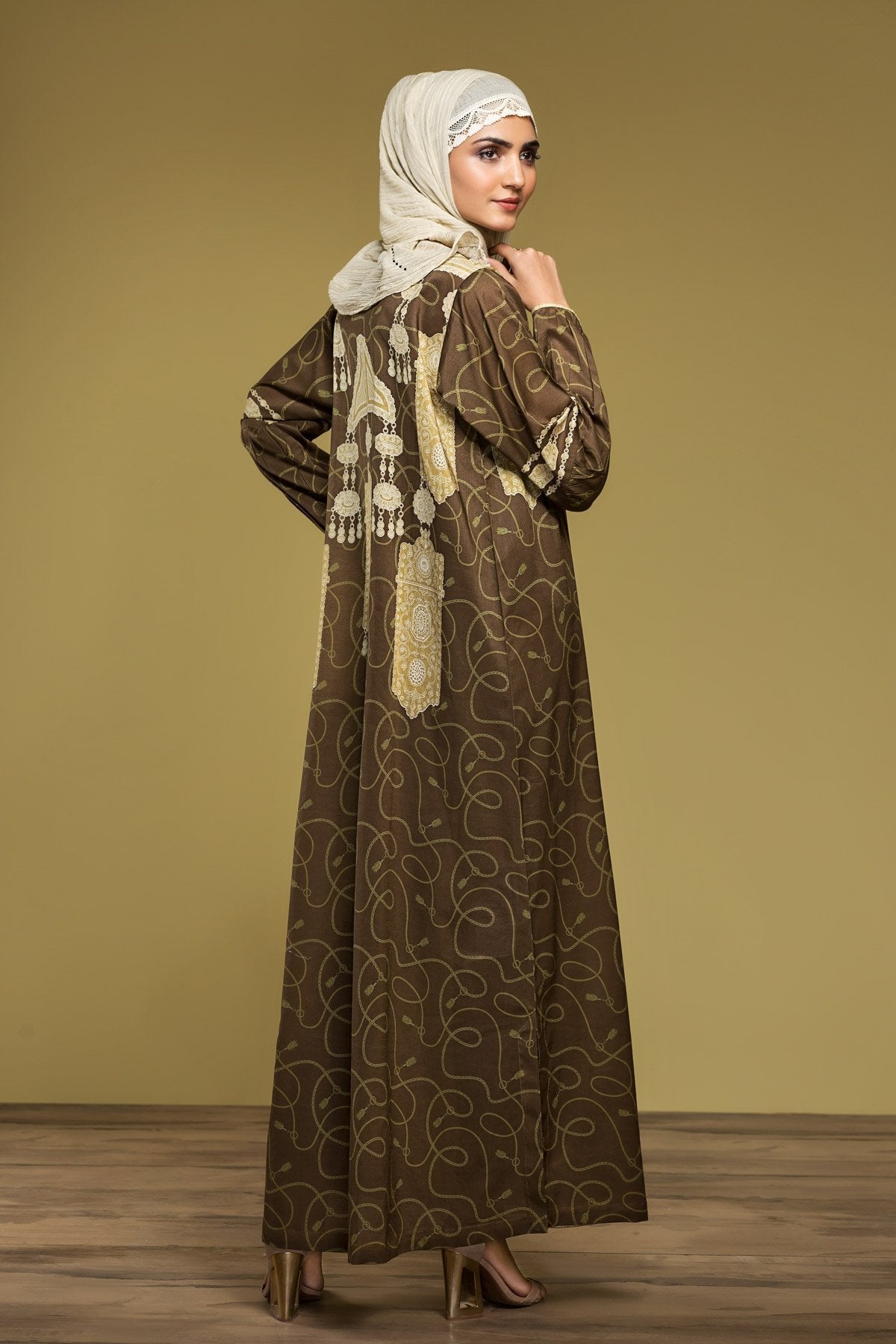 DS20-14 Printed Stitched Fustaan  1PC