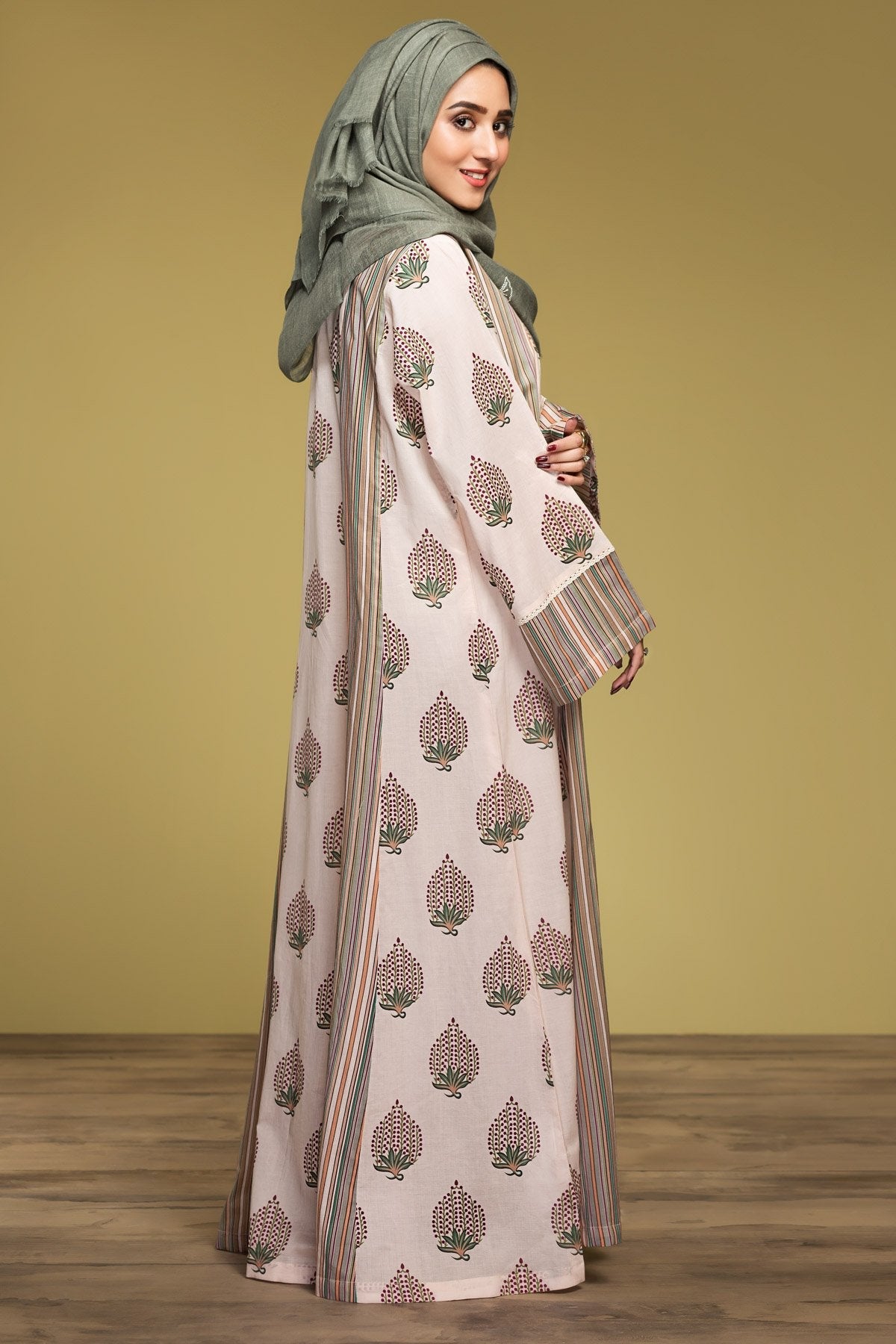 DS20-17 Printed Stitched Fustaan  1PC