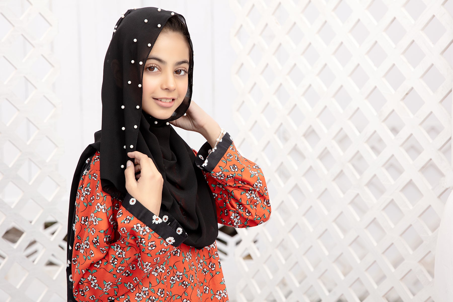 DS20-35 Printed Stitched Fustaan for Kids - 1PC