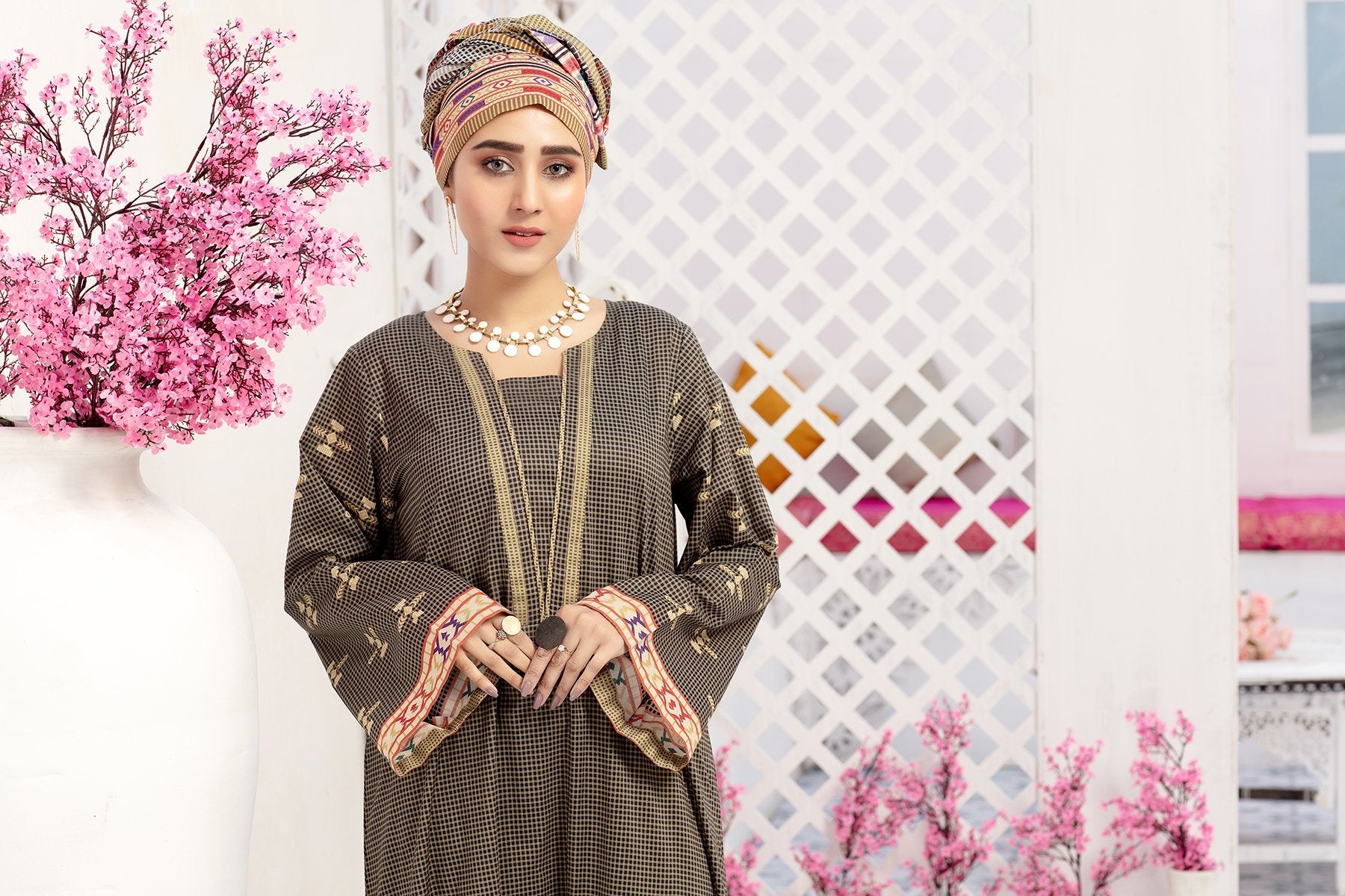 DS20-37 Printed Stitched Fustaan  1PC