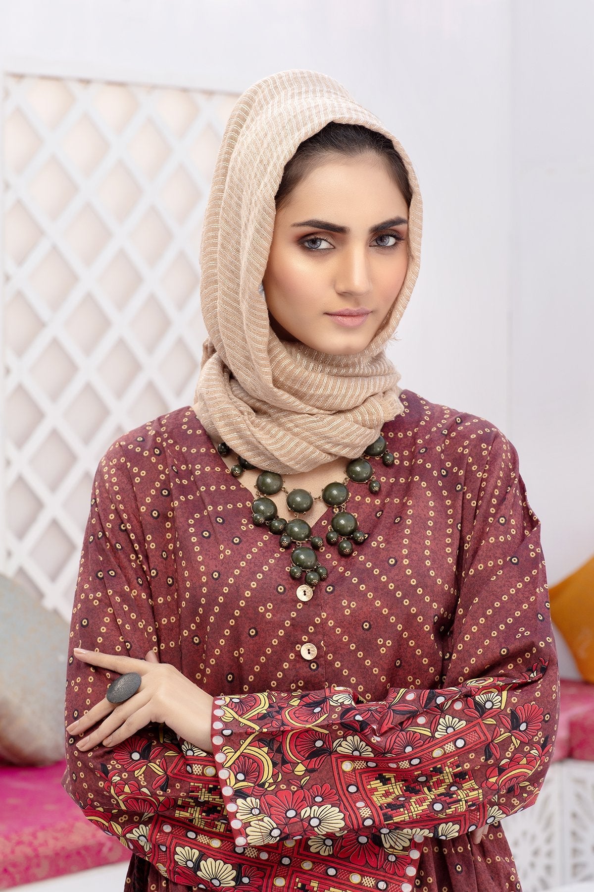 DS20-40 Printed Stitched Fustaan - 1PC