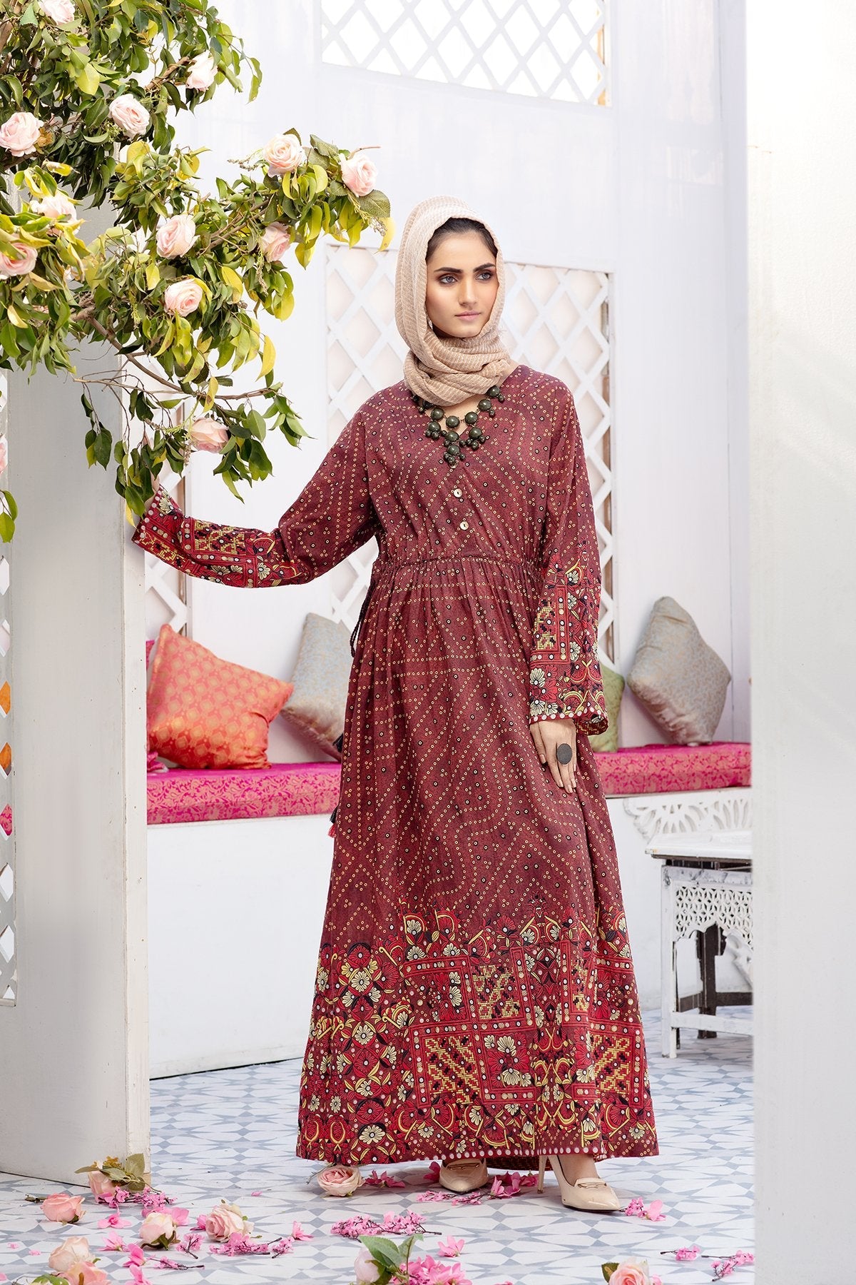 DS20-40 Printed Stitched Fustaan - 1PC