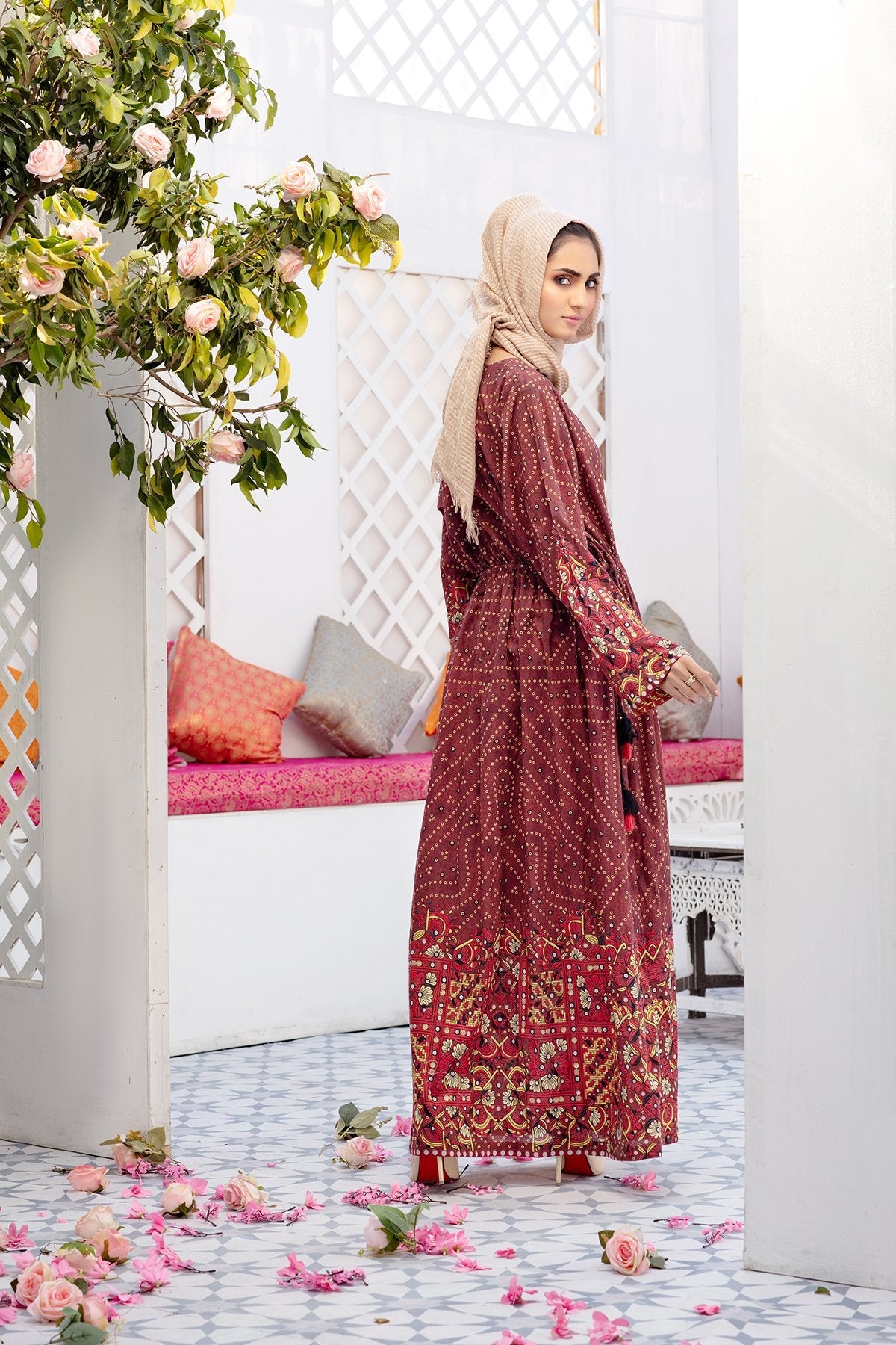 DS20-40 Printed Stitched Fustaan - 1PC