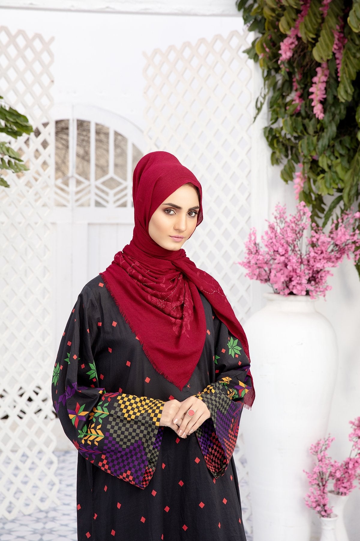 DS20-44 Printed Stitched Fustaan  1PC