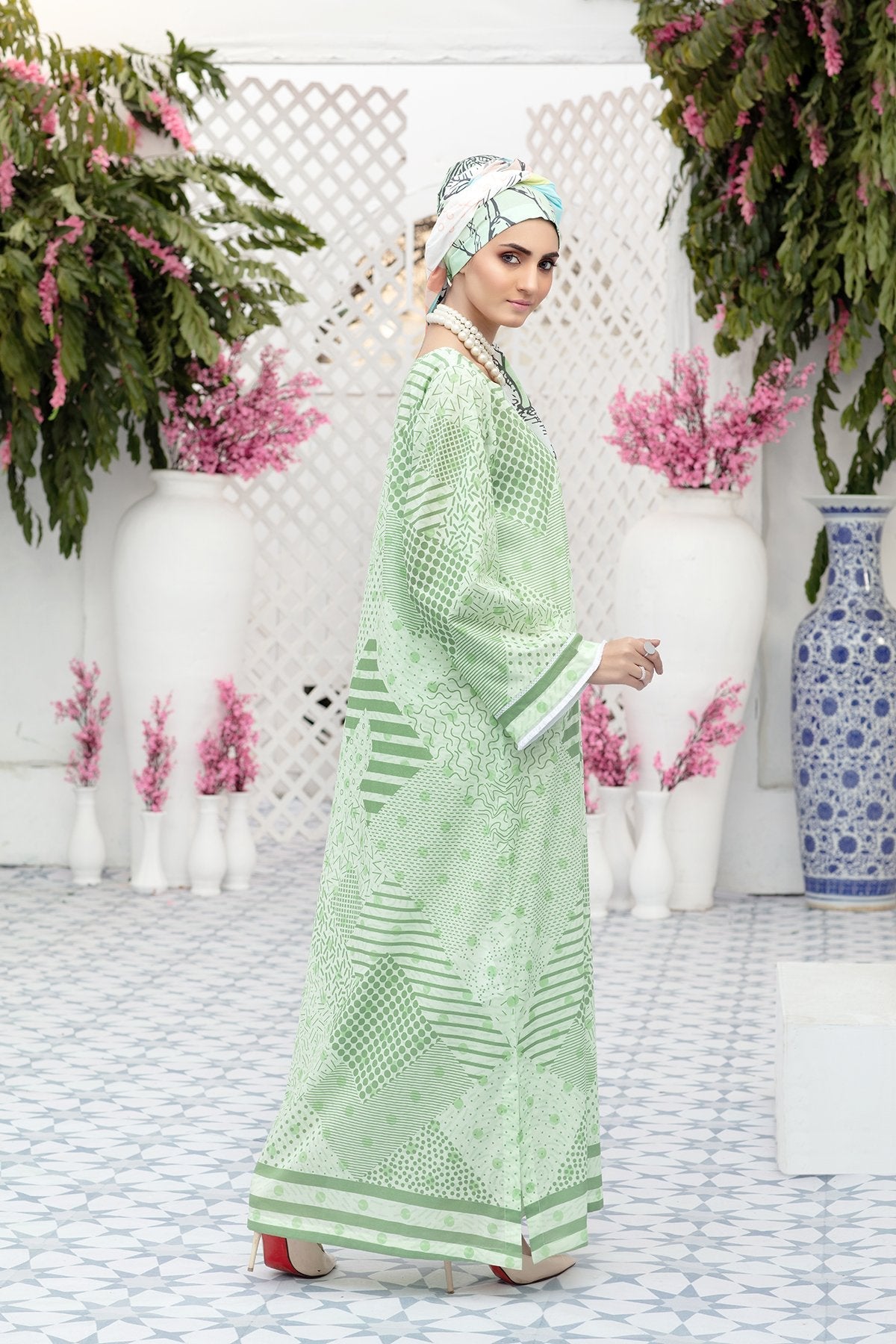 DS20-46 Printed Stitched Fustaan - 1PC