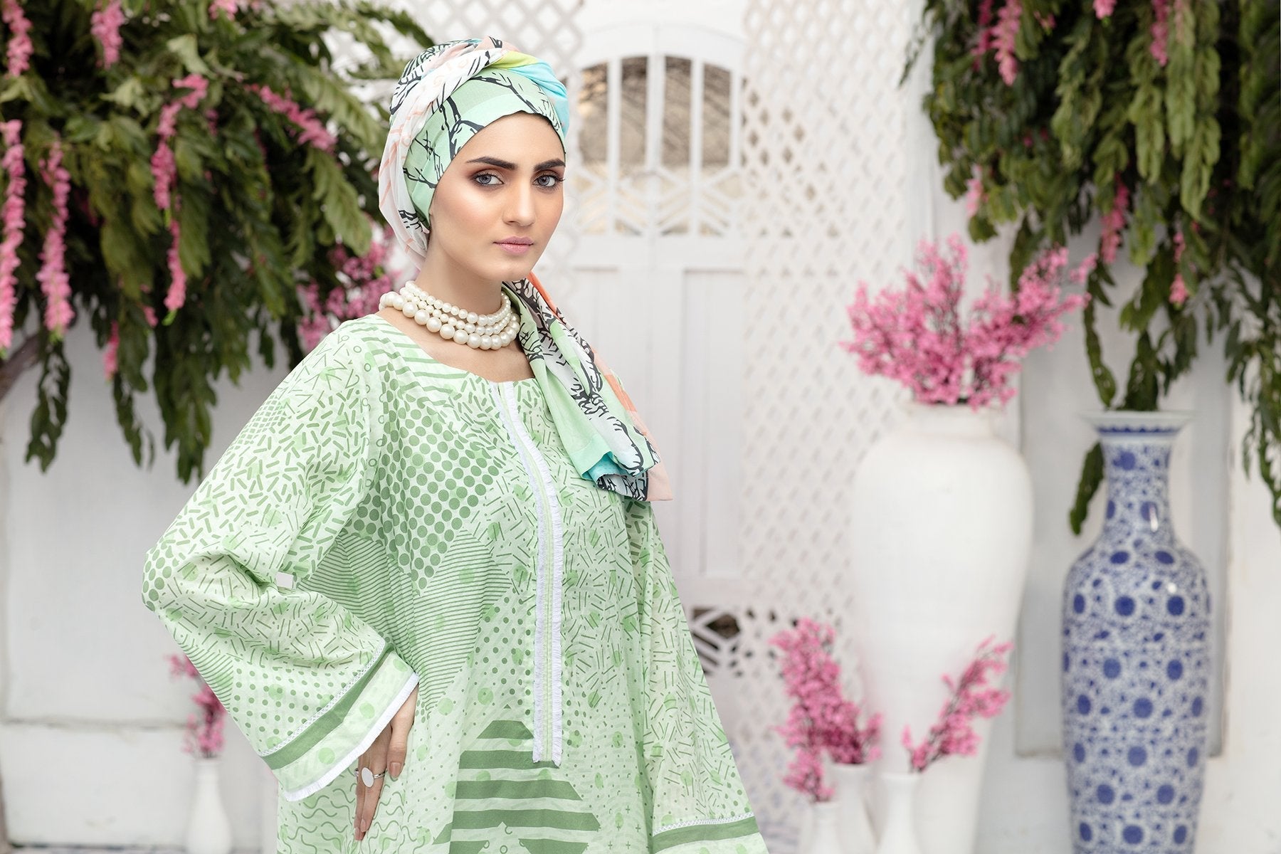 DS20-46 Printed Stitched Fustaan - 1PC