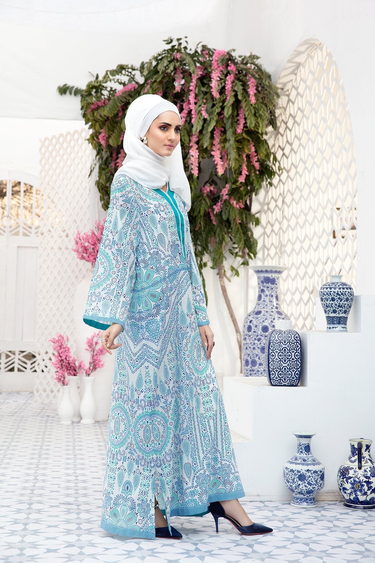 DS20-54 Printed Stitched Fustaan  1PC