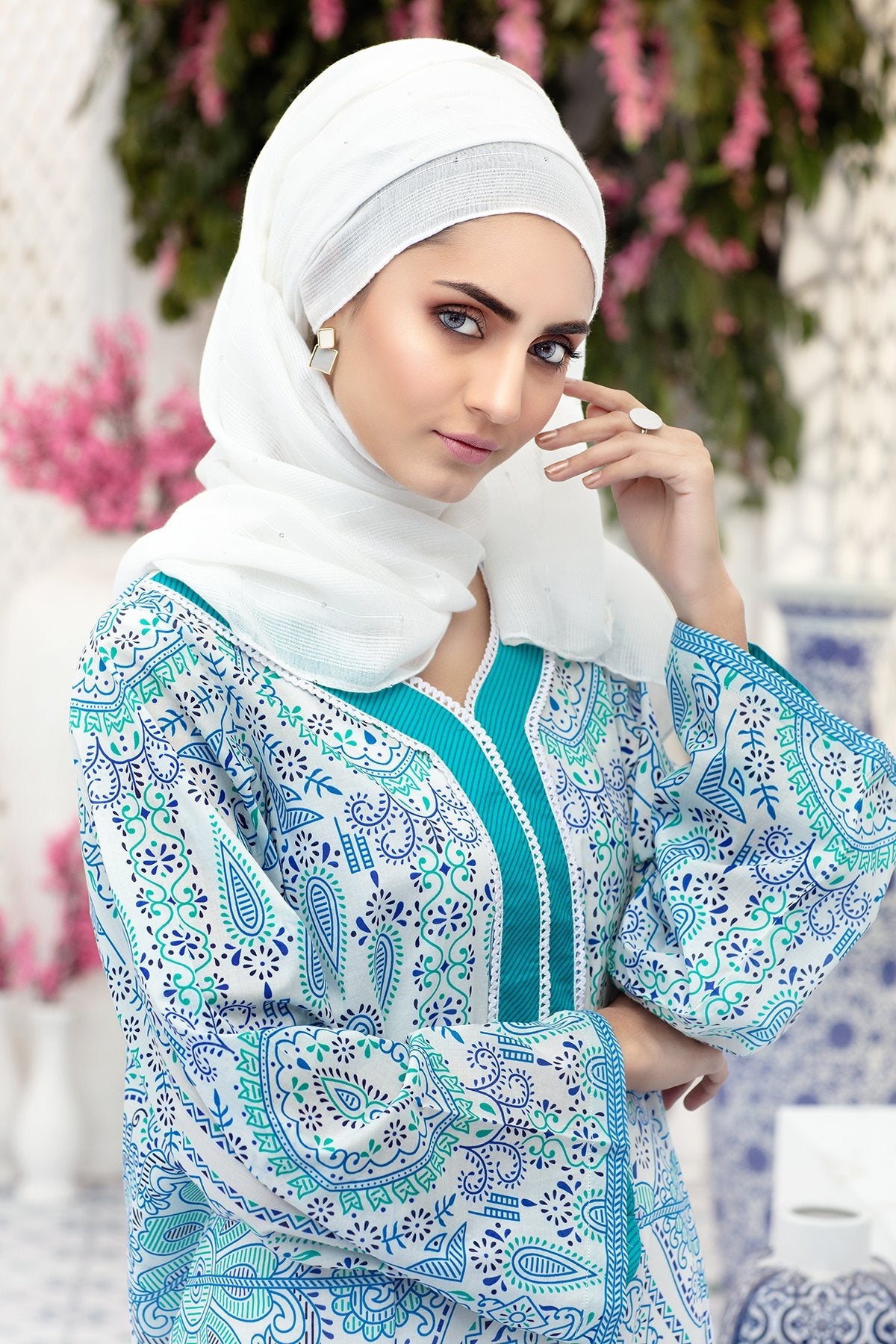 DS20-54 Printed Stitched Fustaan  1PC