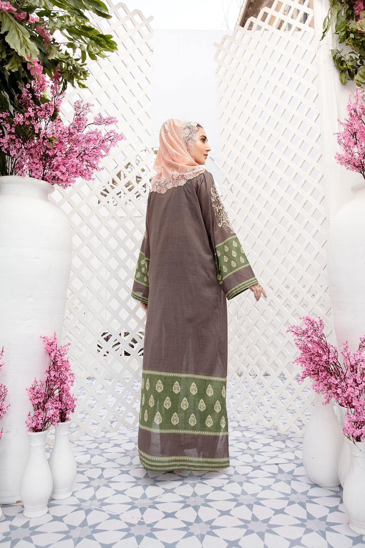 DS20-57 Printed Embroidered Stitched Fustaan  1PC