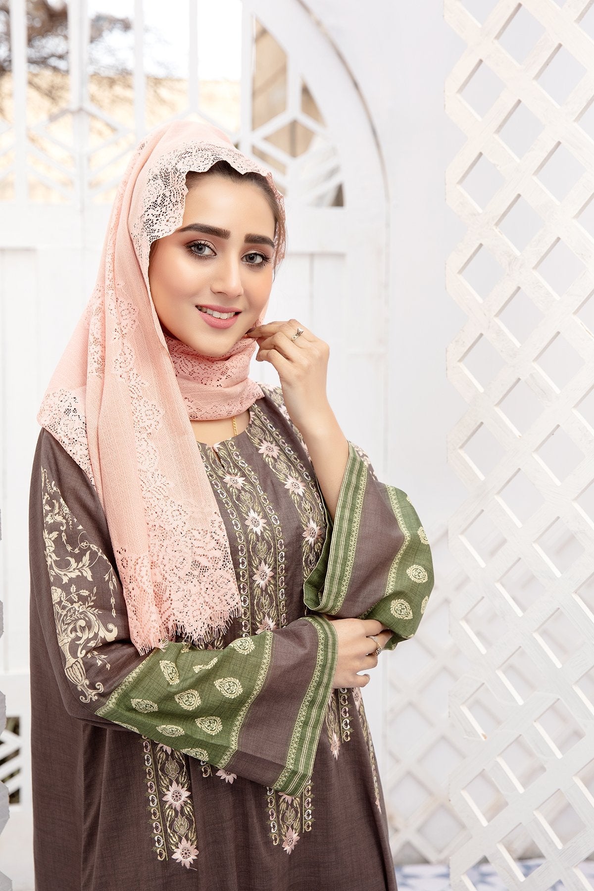 DS20-57 Printed Embroidered Stitched Fustaan  1PC