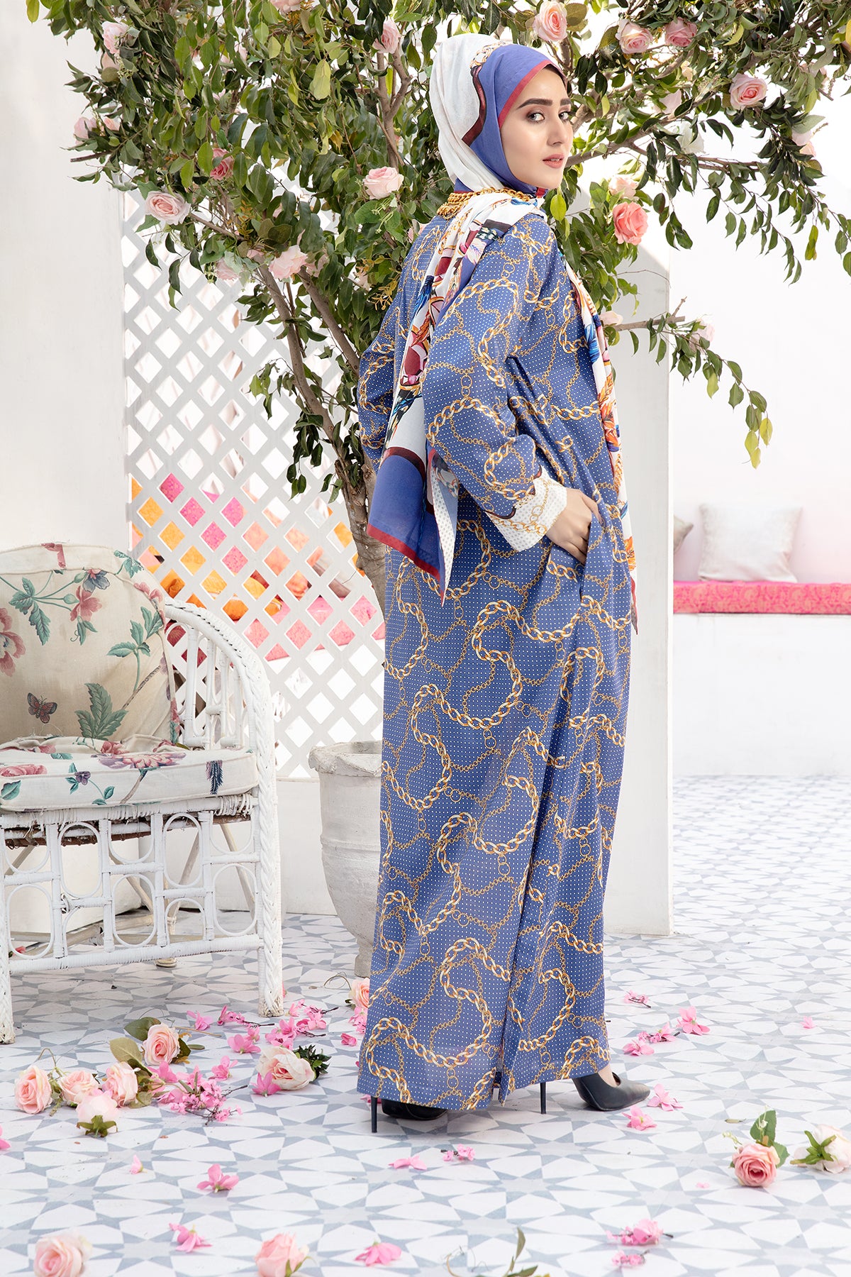 DS20-58 Printed Stitched Jalabiya – 1PC - Nishat Linen UAE