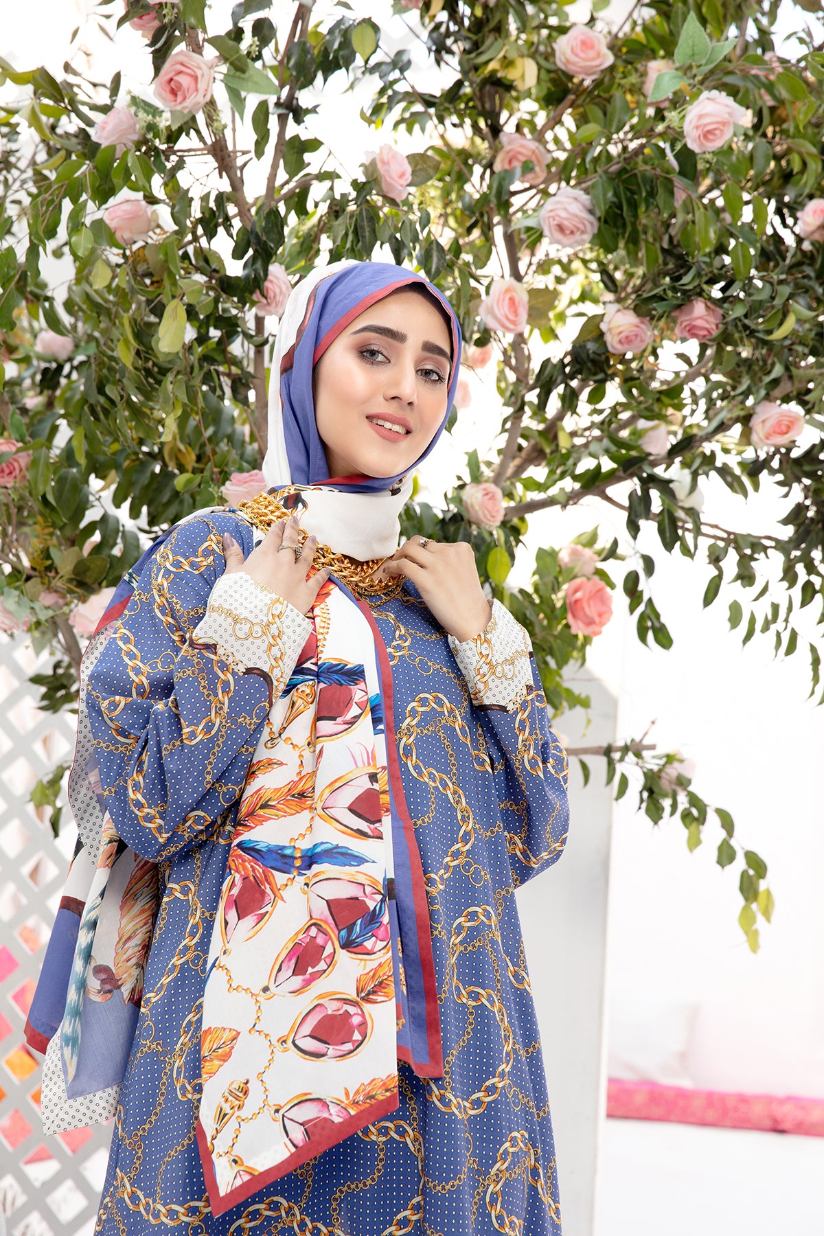 DS20-58 Printed Stitched Jalabiya – 1PC - Nishat Linen UAE