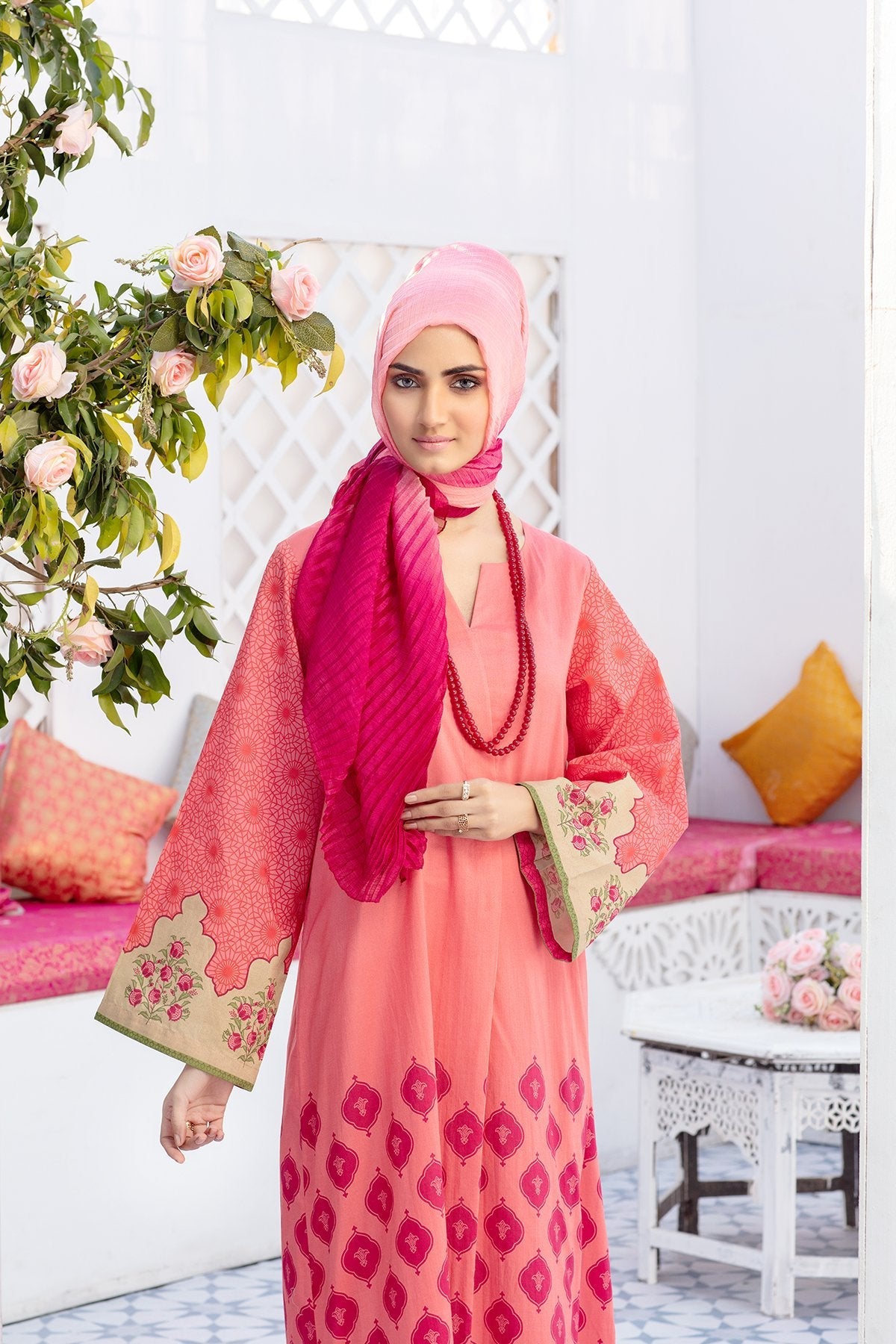 DS20-59 Printed Stitched Fustaan  1PC