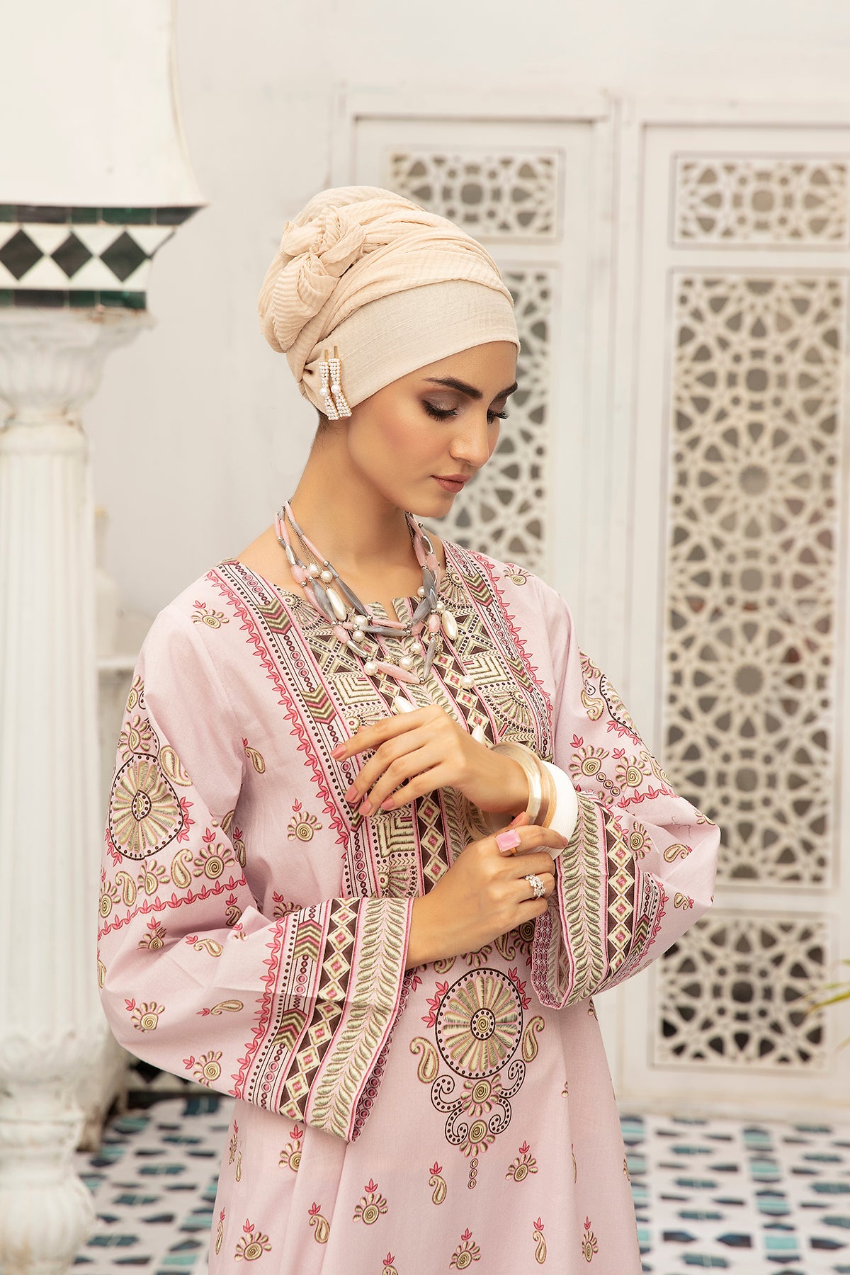 DS20-64 Printed Stitched Fustaan  1PC