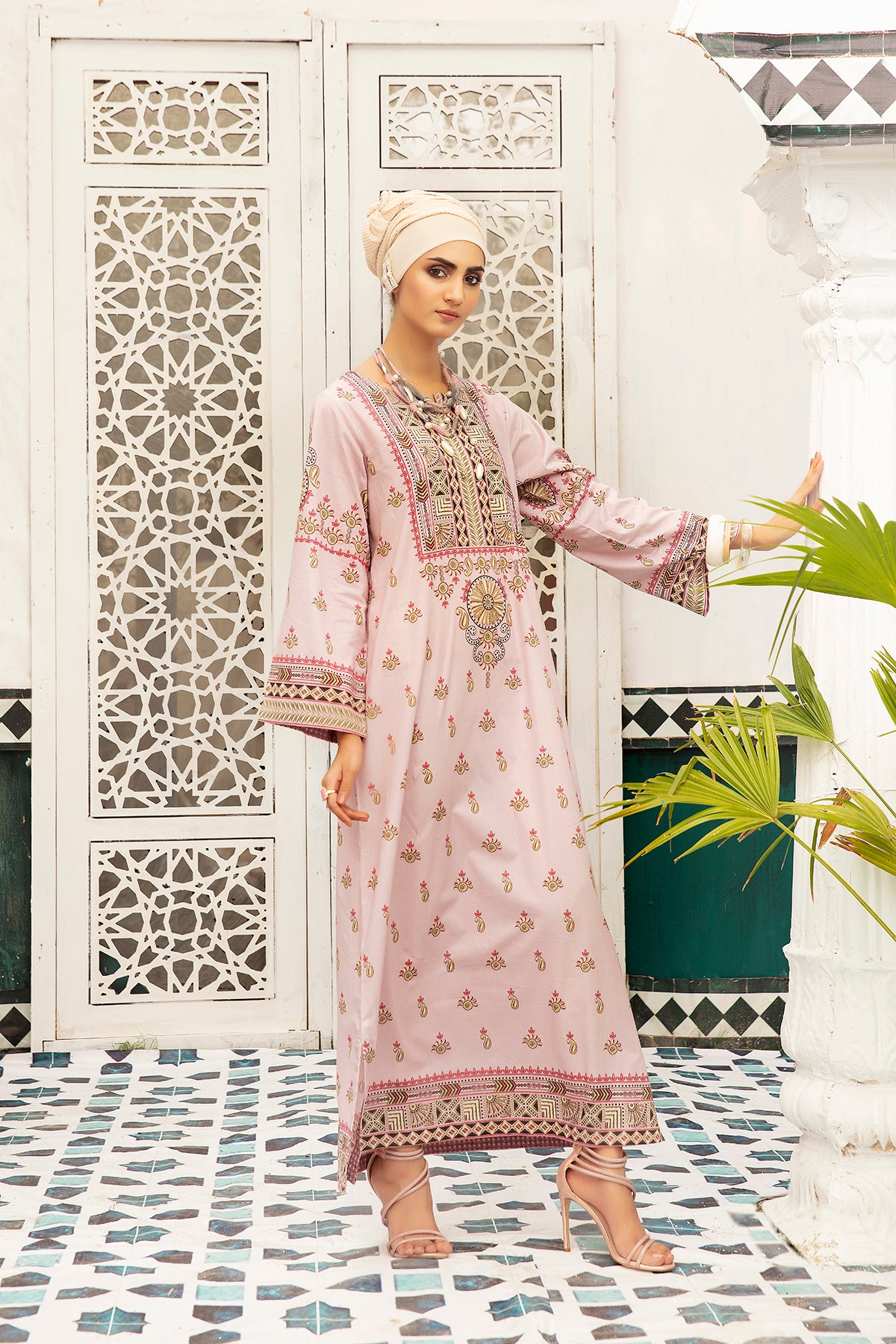 DS20-64 Printed Stitched Fustaan  1PC
