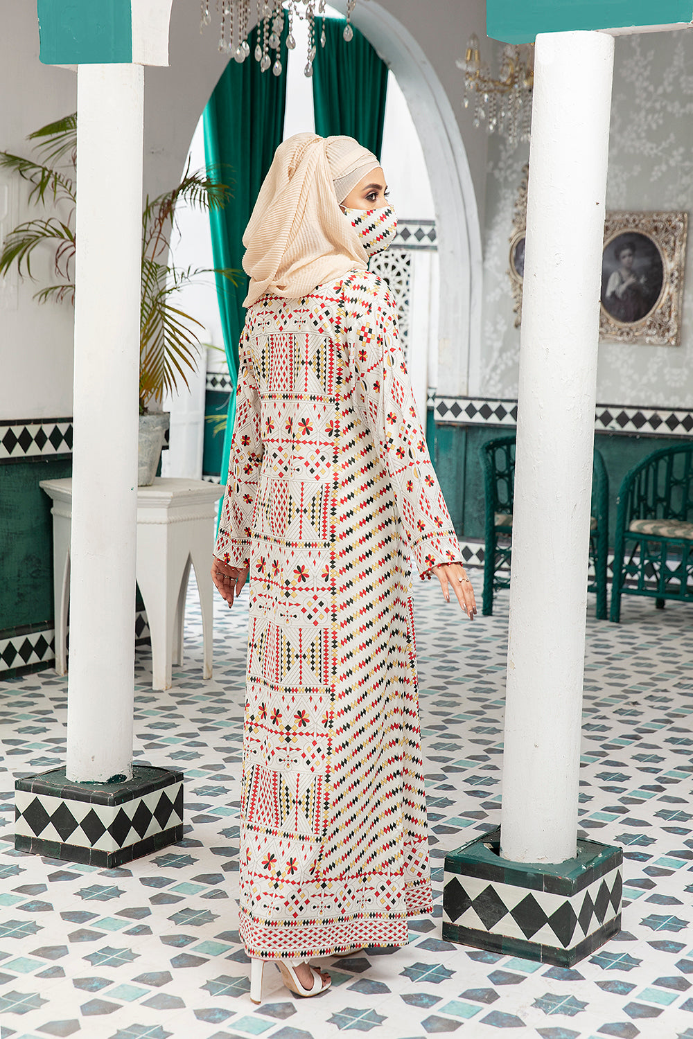 DS20-69 Printed Stitched Fustaan  1PC