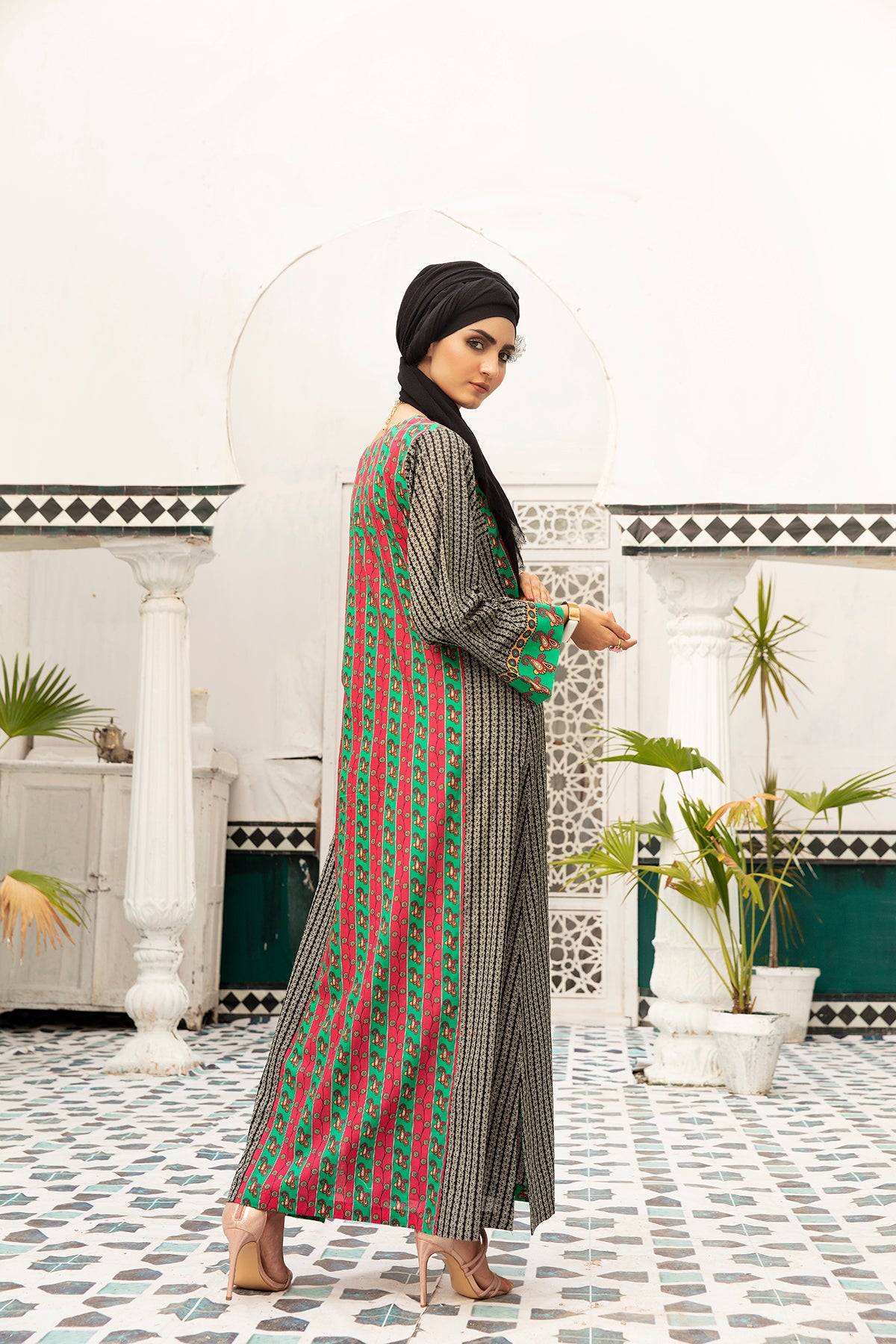 DS20-70 Printed Stitched Fustaan  1PC