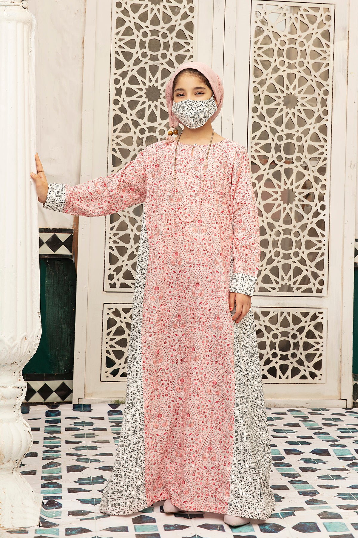 DS20-71 Printed Stitched Fustaan  1PC