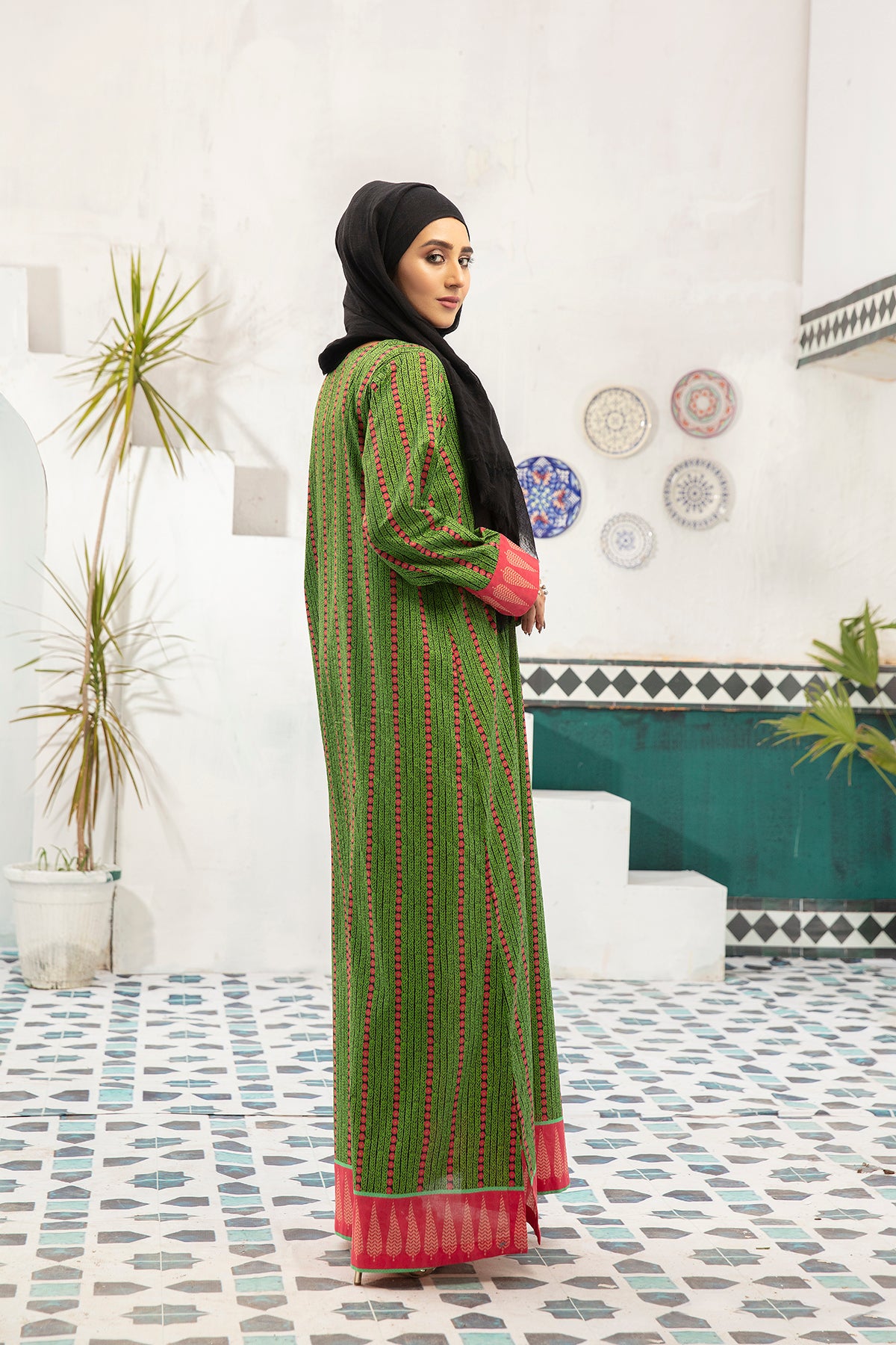 DS20-76 Printed Stitched Fustaan  1PC