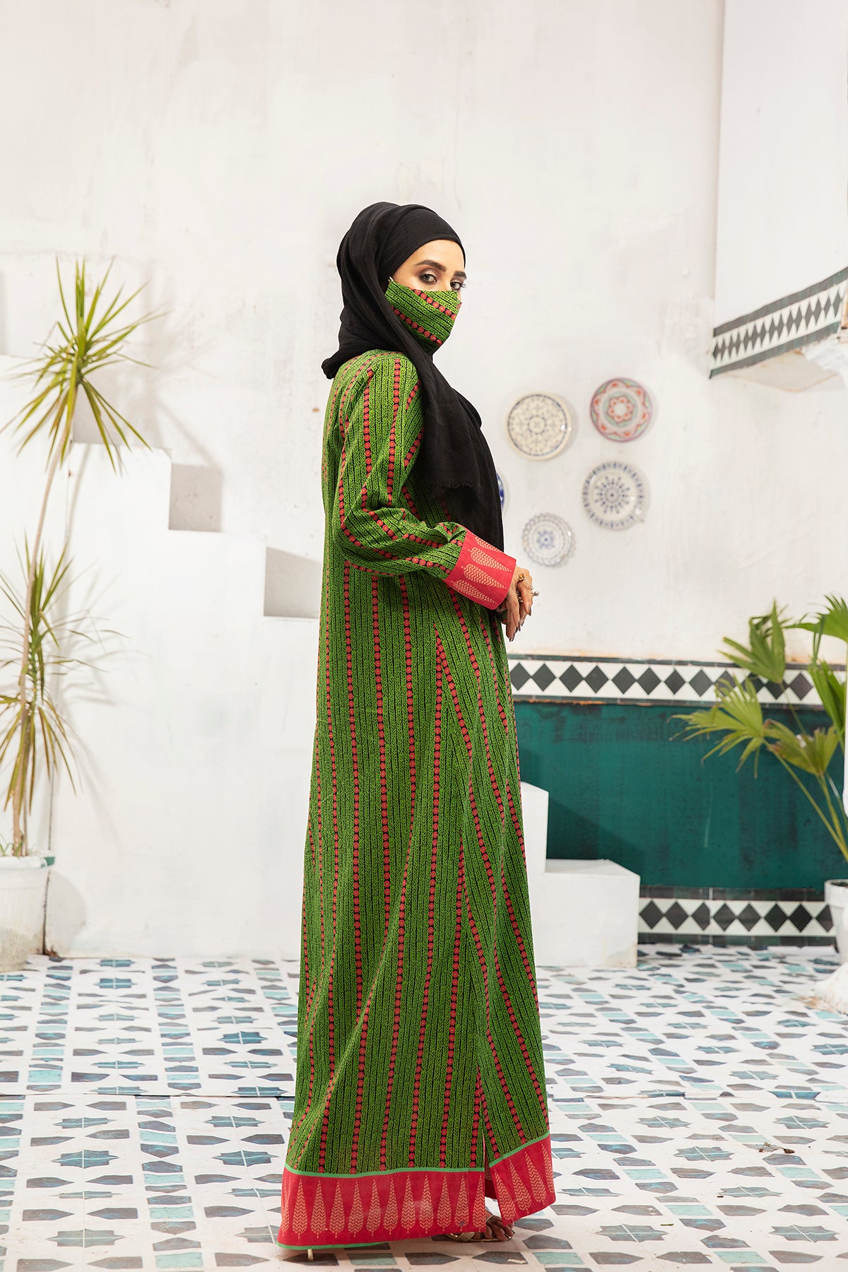 DS20-76 Printed Stitched Fustaan  1PC