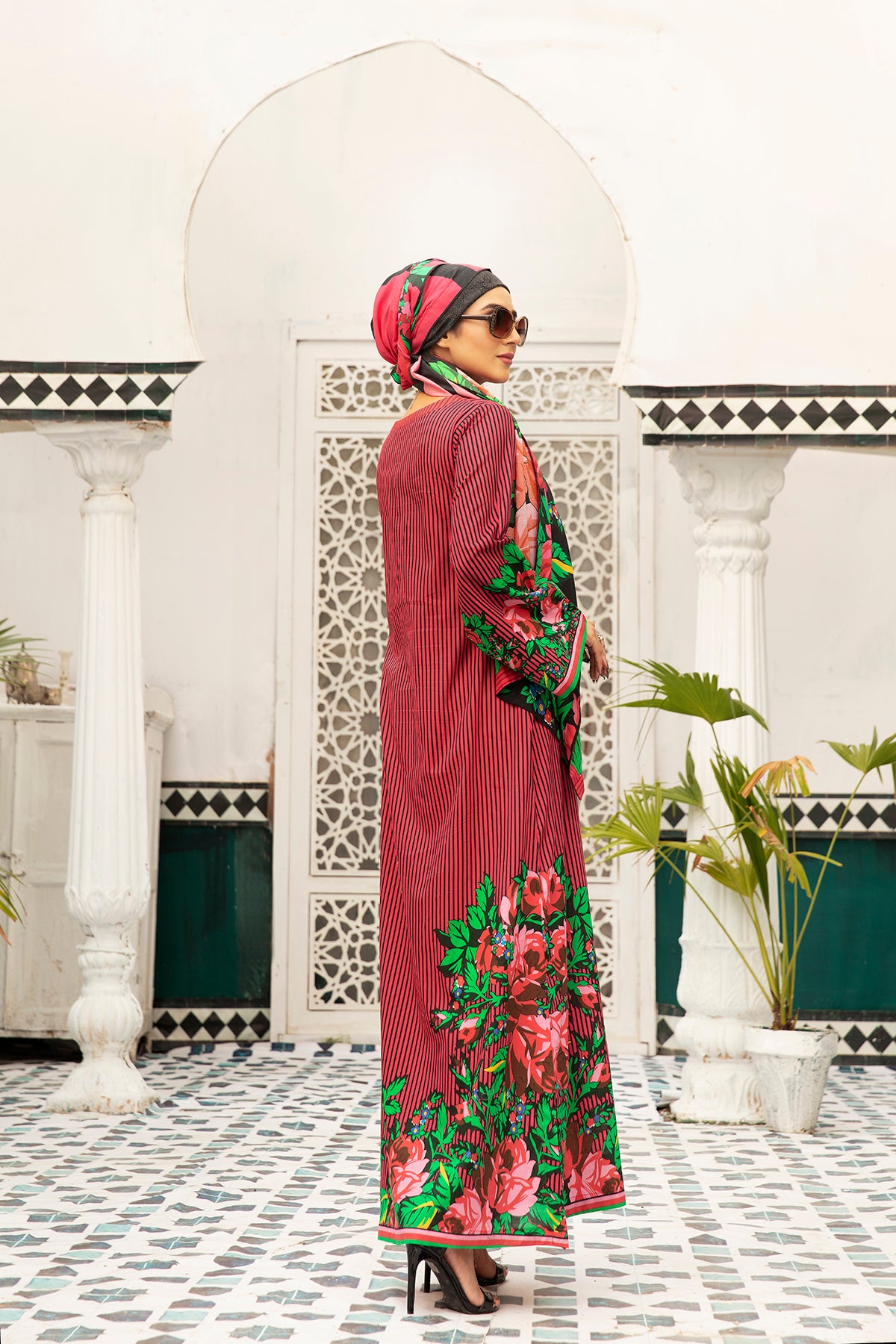 DS20-82 Printed Stitched Fustaan  1PC