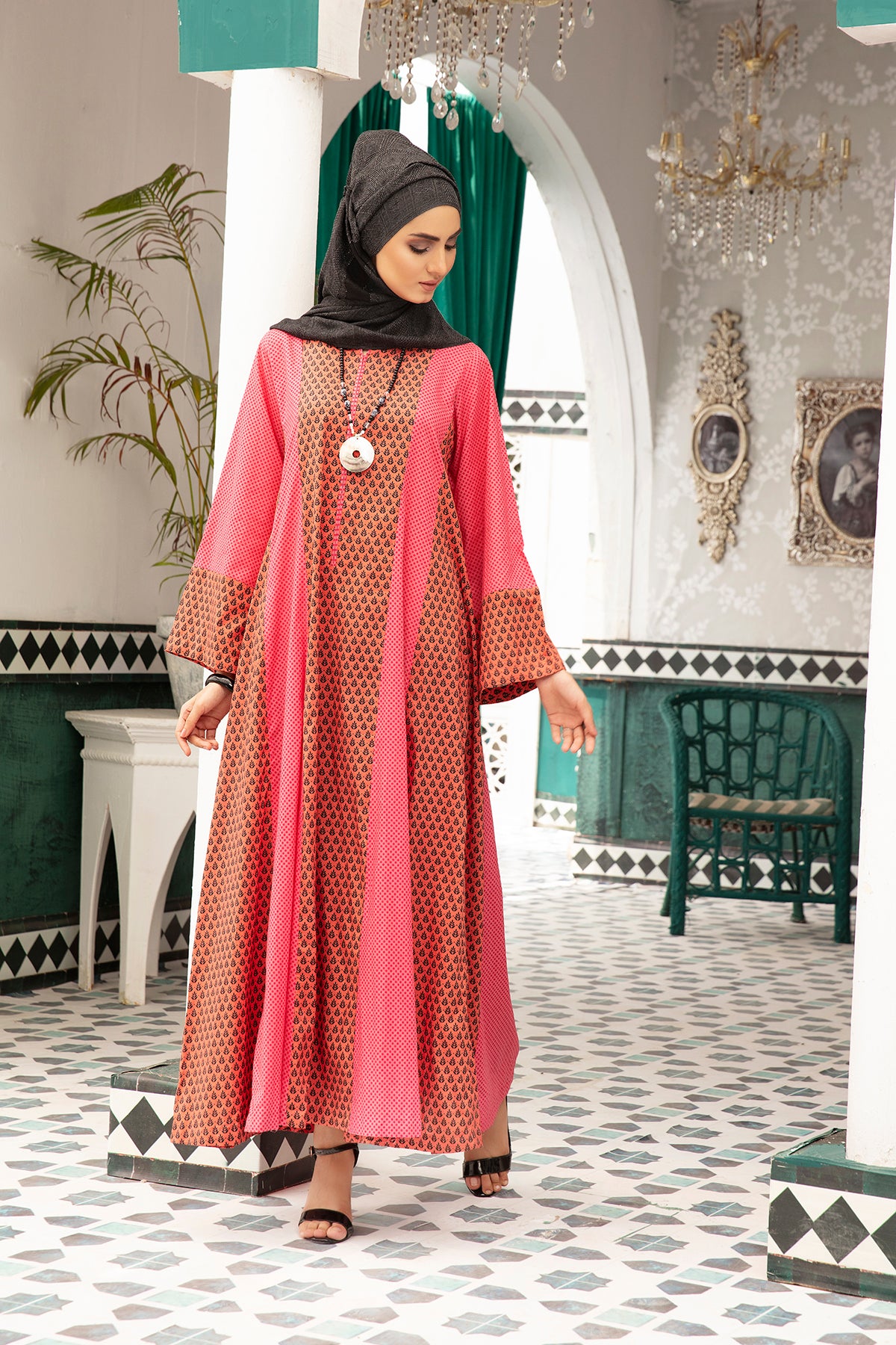 DS20-86 Printed Stitched Fustaan  1PC