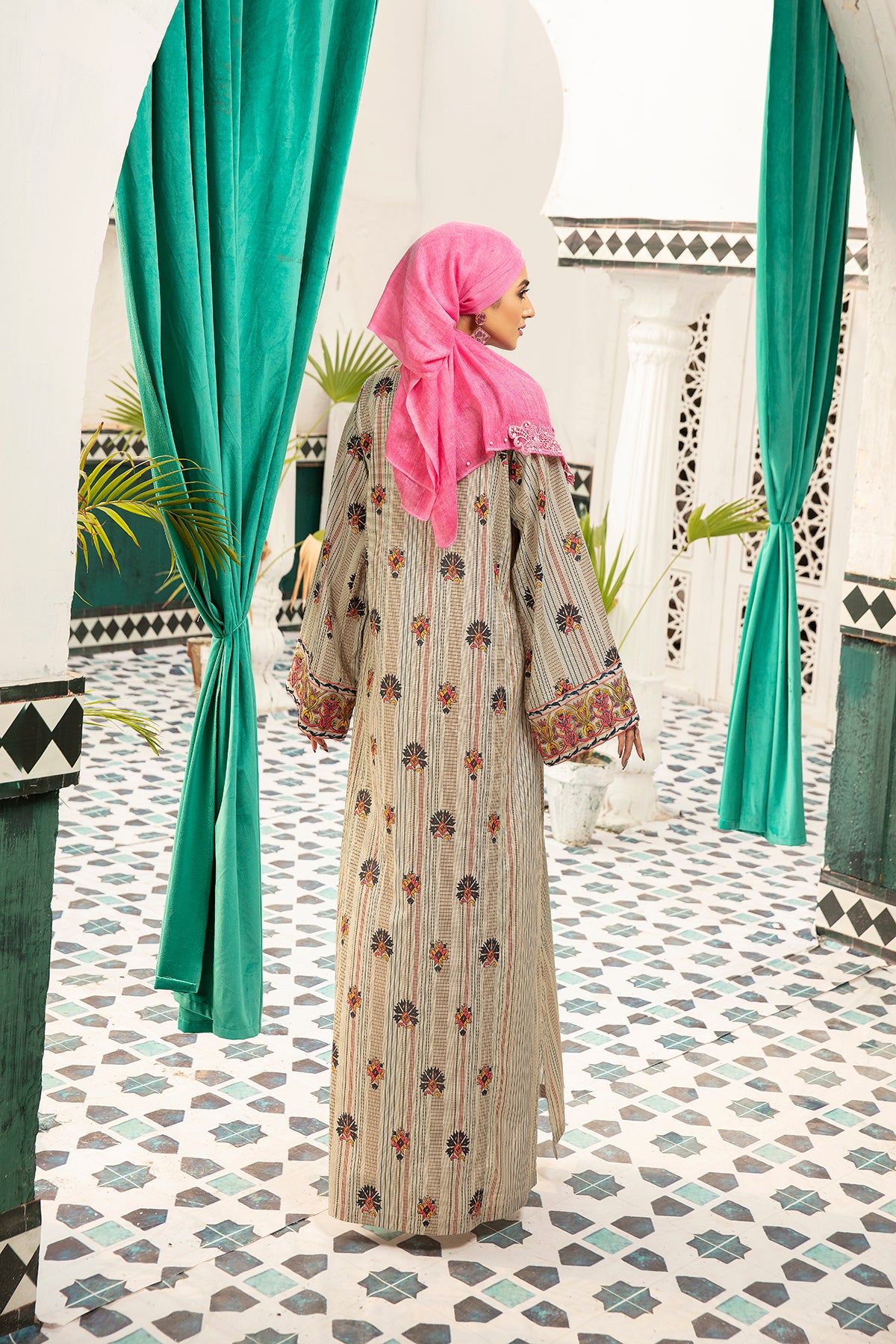 DS20-98 Printed Stitched Fustaan  1PC