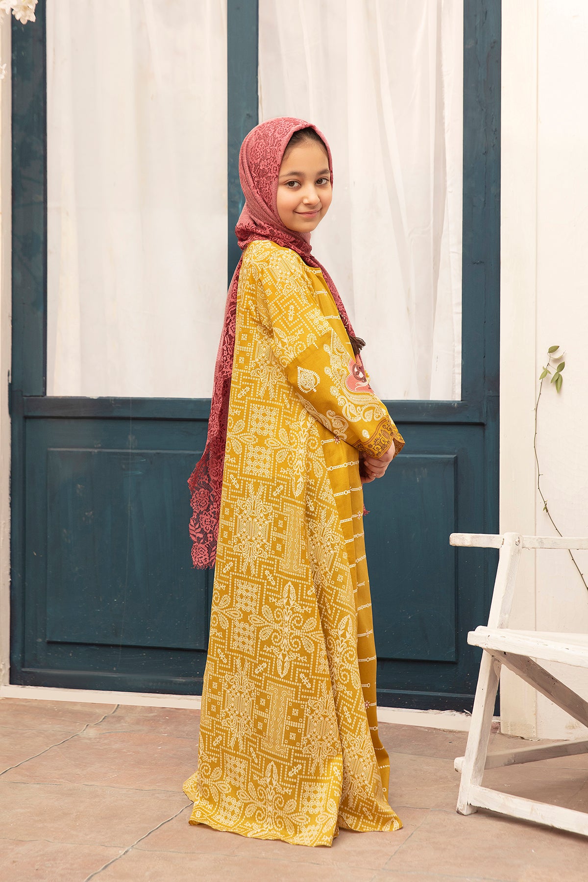 DS21-06 Digital Lawn Stitched Fustaan   1PC