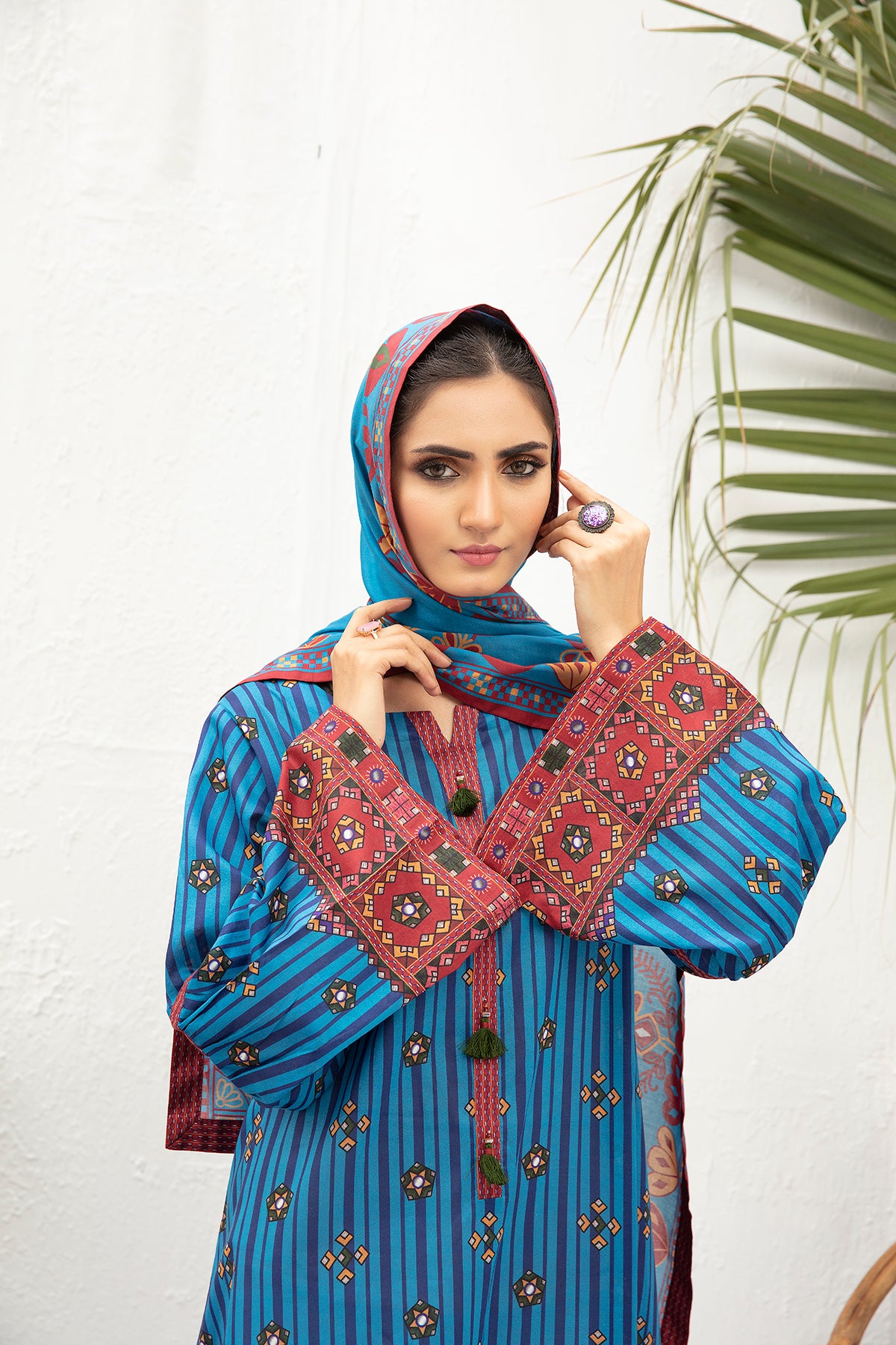 DS21-103-Digital Lawn Stitched Fustaan - 2PC