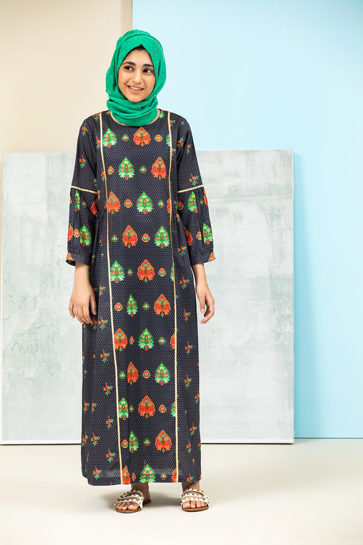 DS21-109-Printed Lawn Fustaan