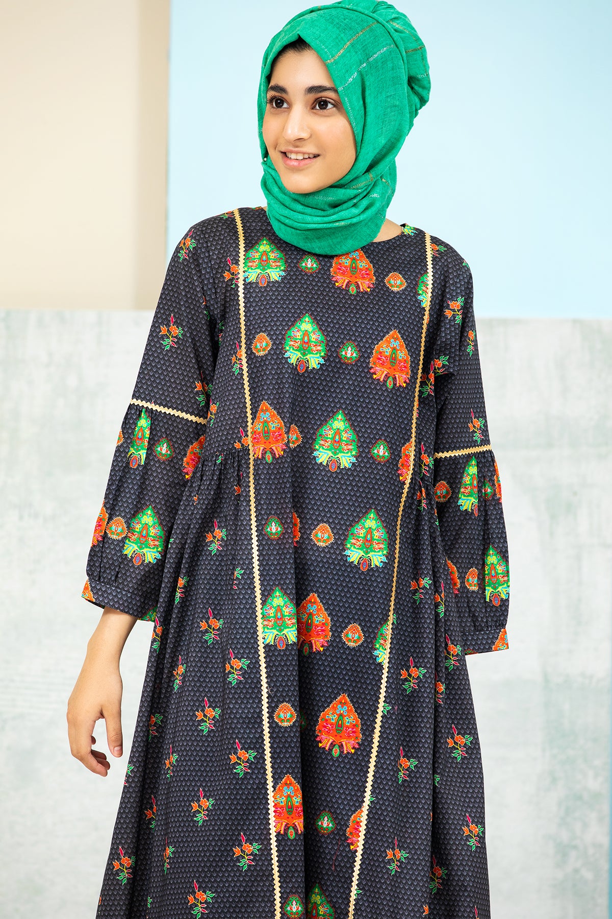 DS21-109-Printed Lawn Fustaan