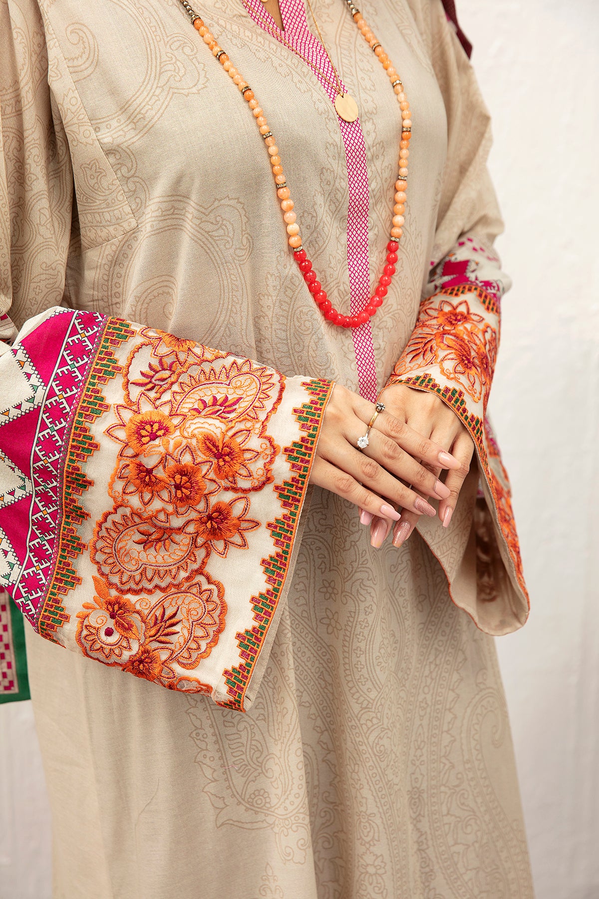 DS21-114 - Embroidered Digital Lawn Stitched Fustaan  With Mask 2PC